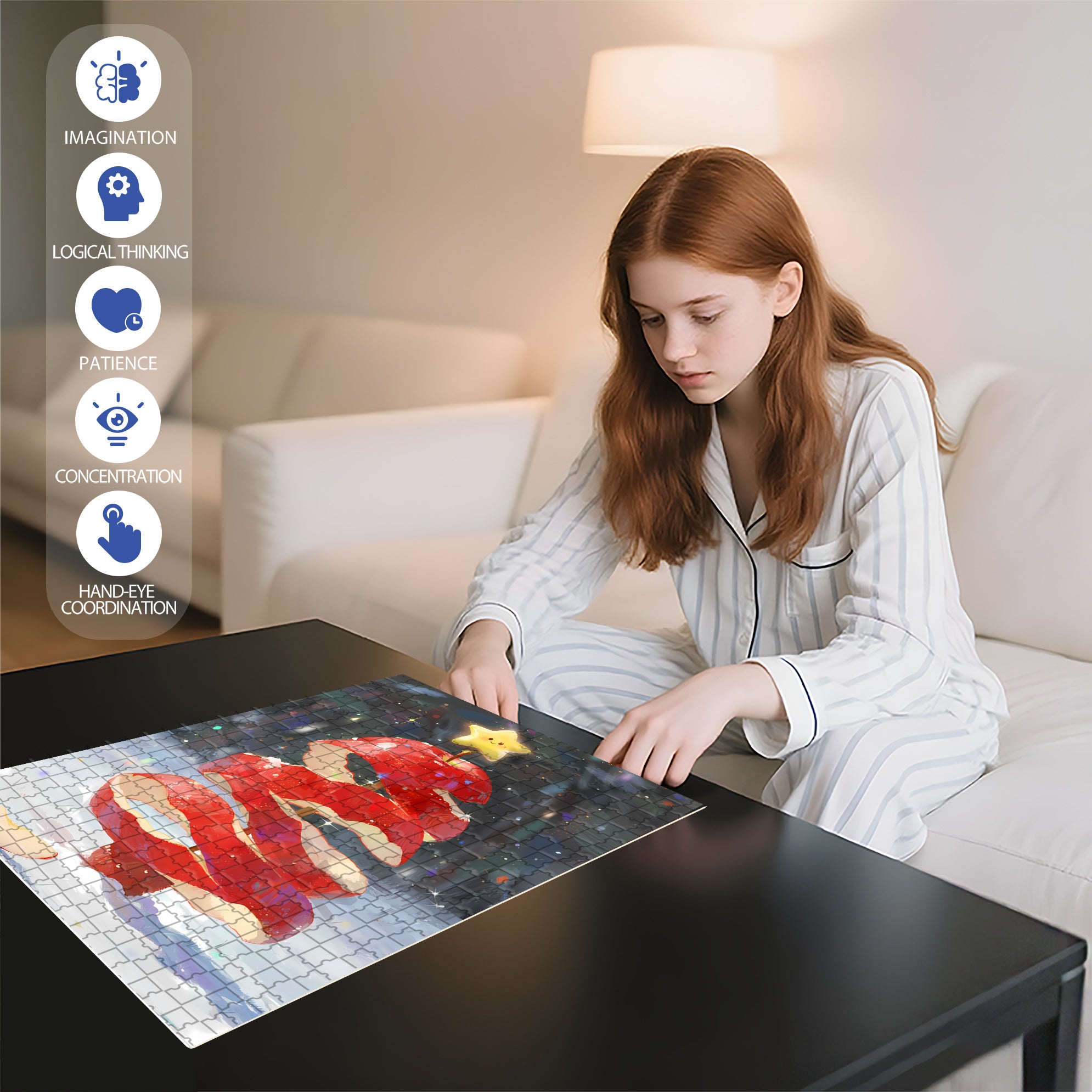 Peeling An Apple 500pcs/1000pcs Jigsaw Puzzle, Scratch-Resistant, Interactive Family Game & Brain-Boosting DIY Decor, Perfect for Halloween, Christmas & New Year Gifts, Family Puzzle Game