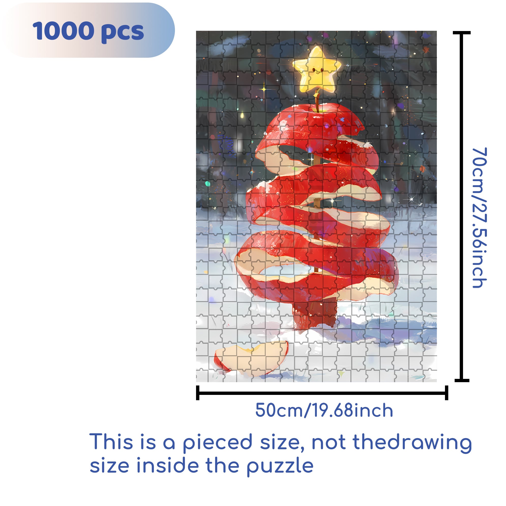 Peeling An Apple 500pcs/1000pcs Jigsaw Puzzle, Scratch-Resistant, Interactive Family Game & Brain-Boosting DIY Decor, Perfect for Halloween, Christmas & New Year Gifts, Family Puzzle Game