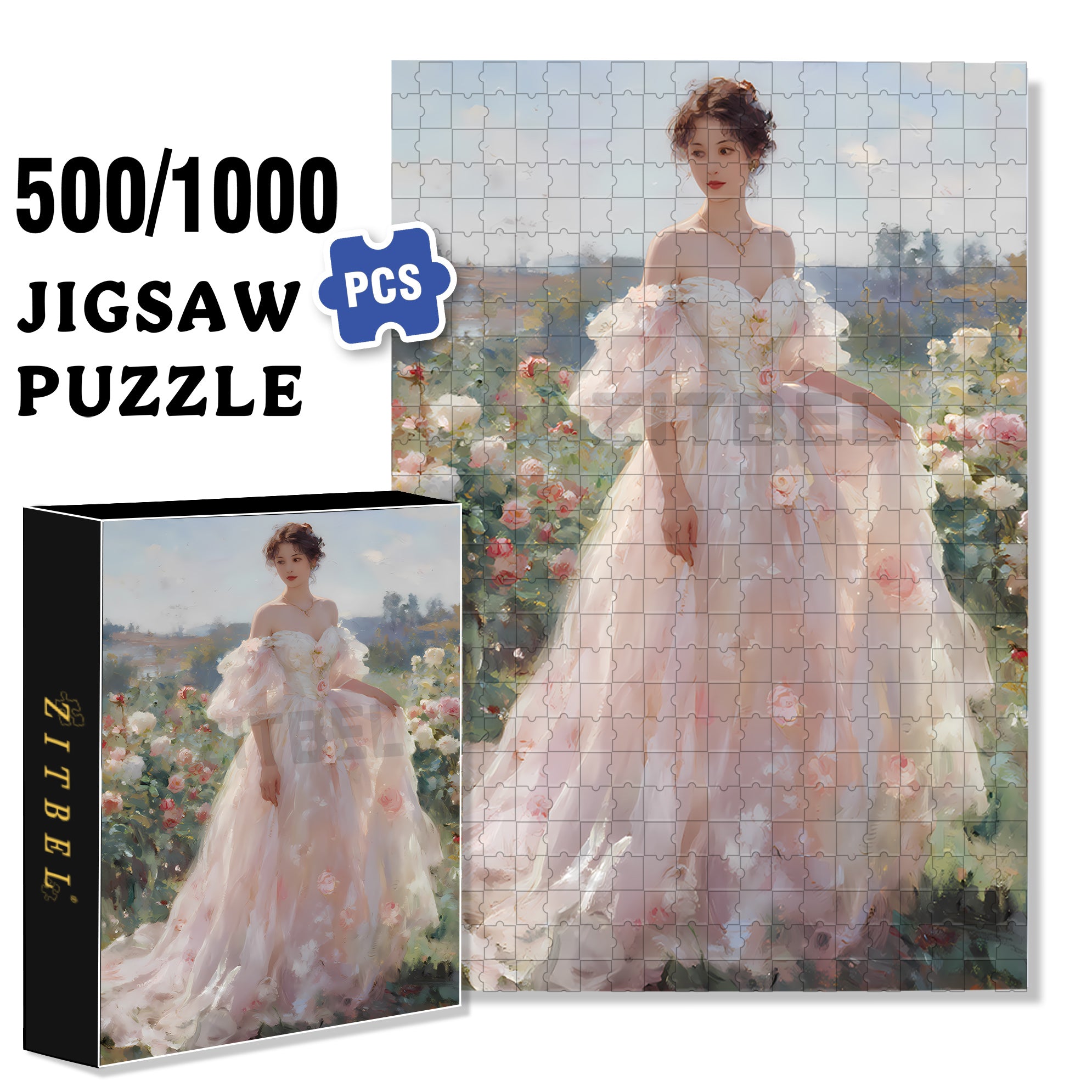 Peerless Beauty 500pcs/1000pcs Jigsaw Puzzle, Scratch-Resistant, Interactive Family Game & Brain-Boosting DIY Decor, Perfect for Halloween, Christmas & New Year Gifts, Family Puzzle Game
