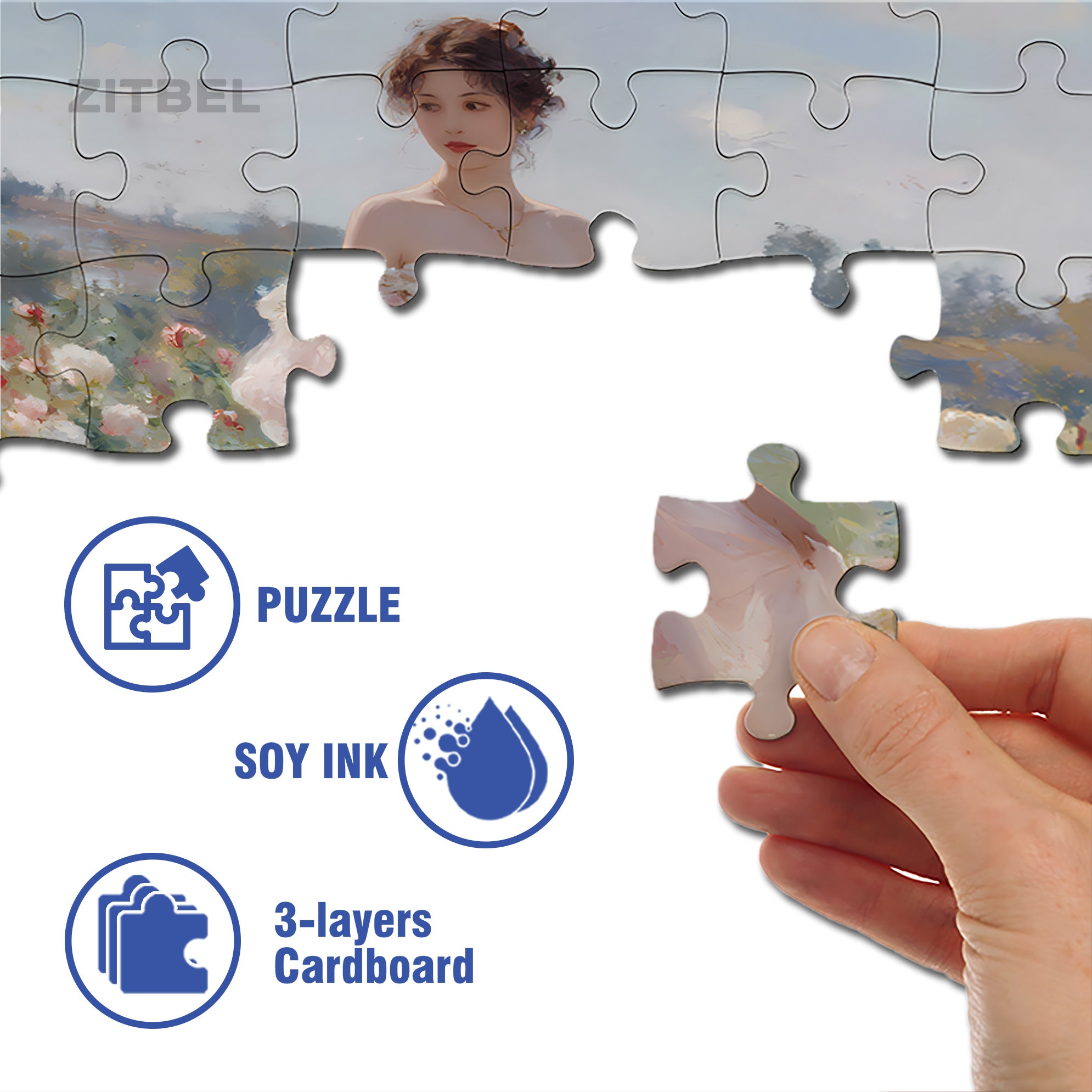 Peerless Beauty 500pcs/1000pcs Jigsaw Puzzle, Scratch-Resistant, Interactive Family Game & Brain-Boosting DIY Decor, Perfect for Halloween, Christmas & New Year Gifts, Family Puzzle Game