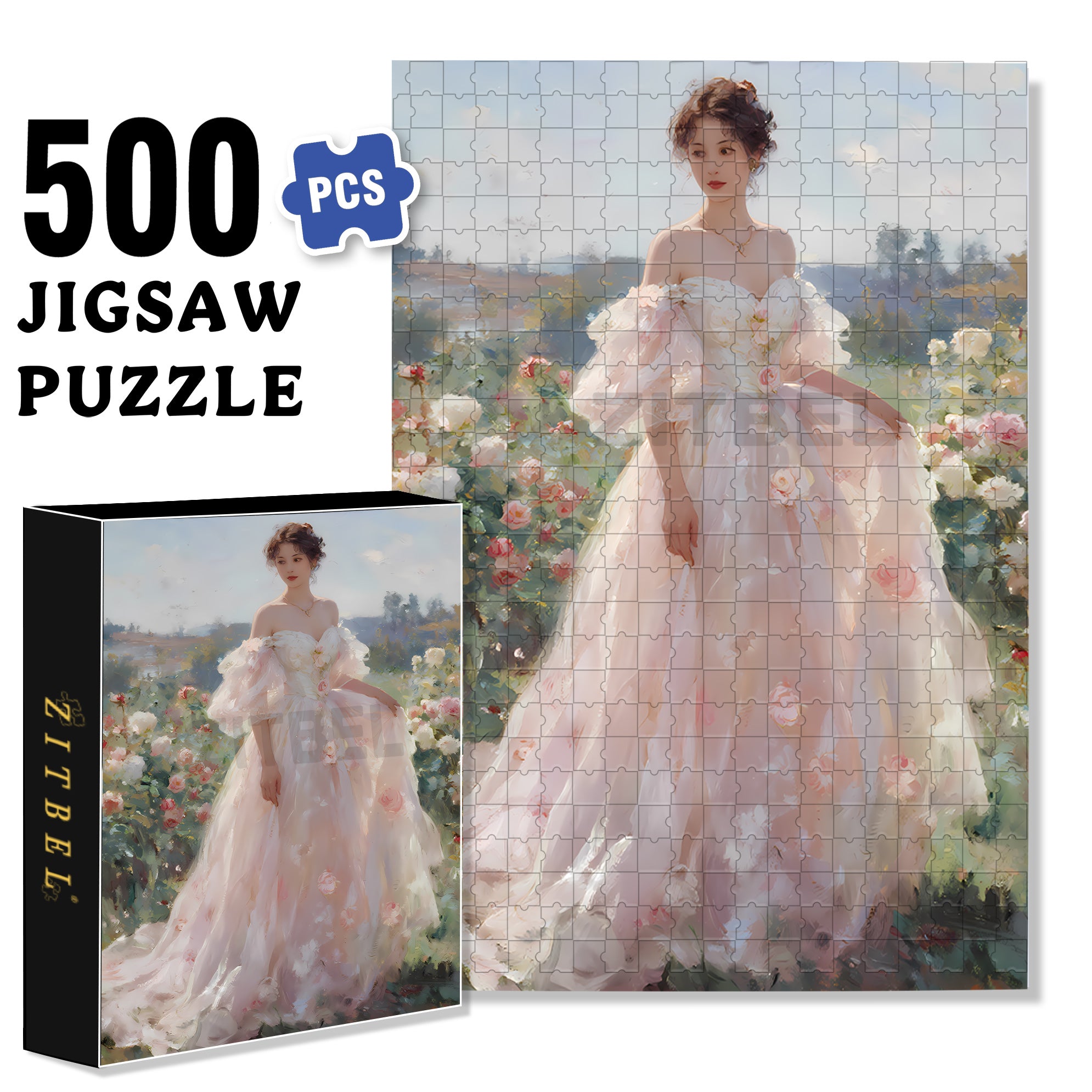 Peerless Beauty 500pcs/1000pcs Jigsaw Puzzle, Scratch-Resistant, Interactive Family Game & Brain-Boosting DIY Decor, Perfect for Halloween, Christmas & New Year Gifts, Family Puzzle Game