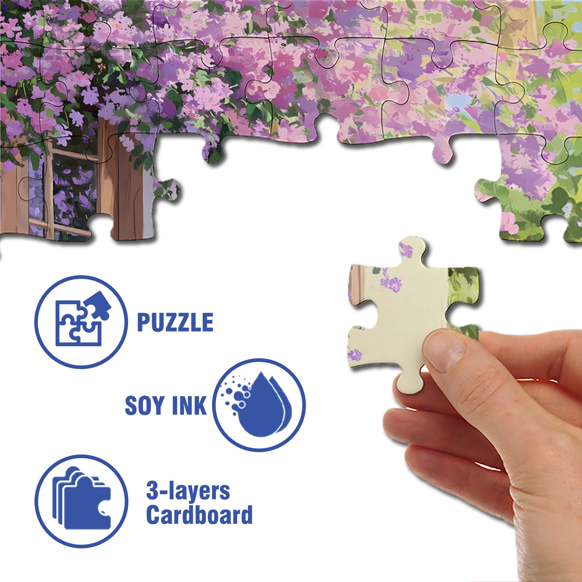 Purple Vines 500pcs/1000pcs Jigsaw Puzzle, Scratch-Resistant, Interactive Family Game & Brain-Boosting DIY Decor, Perfect for Halloween, Christmas & New Year Gifts, Family Puzzle Game