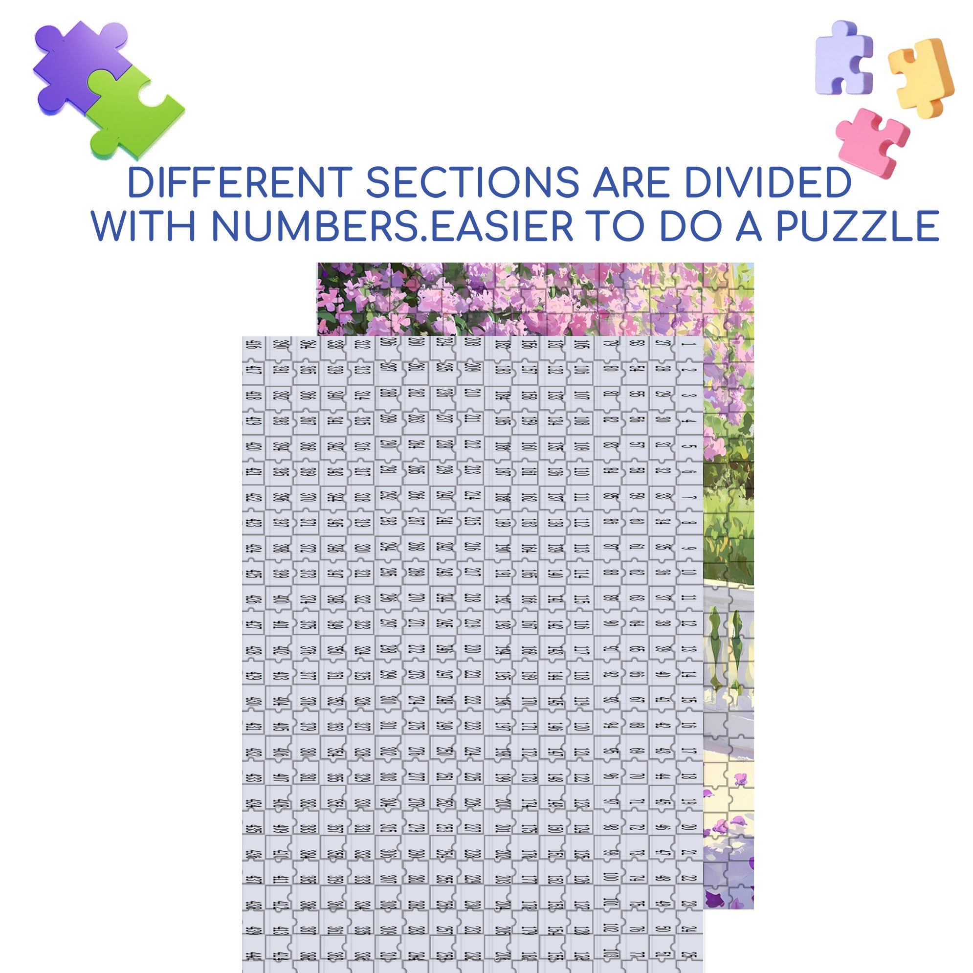 Purple Vines 500pcs/1000pcs Jigsaw Puzzle, Scratch-Resistant, Interactive Family Game & Brain-Boosting DIY Decor, Perfect for Halloween, Christmas & New Year Gifts, Family Puzzle Game
