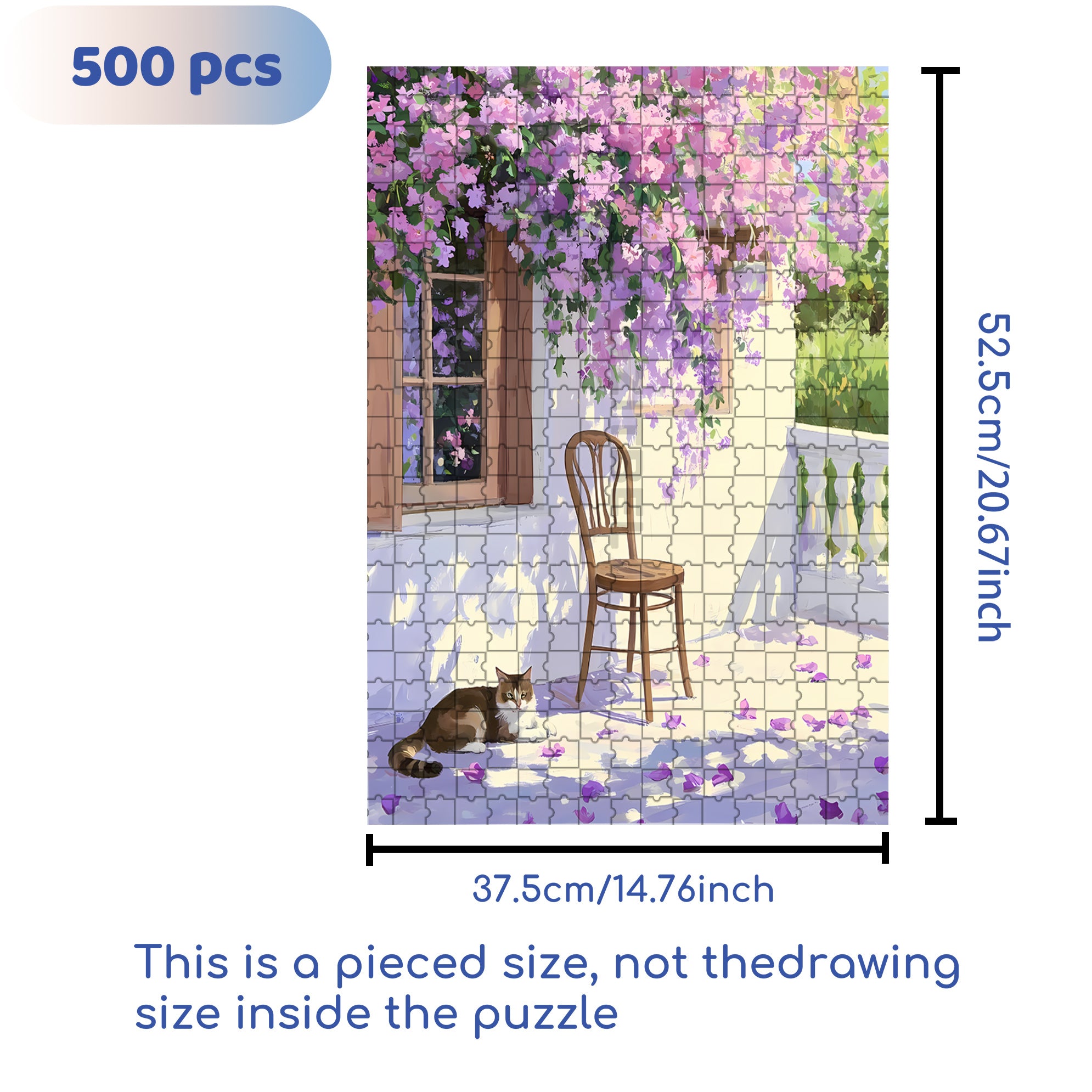 Purple Vines 500pcs/1000pcs Jigsaw Puzzle, Scratch-Resistant, Interactive Family Game & Brain-Boosting DIY Decor, Perfect for Halloween, Christmas & New Year Gifts, Family Puzzle Game