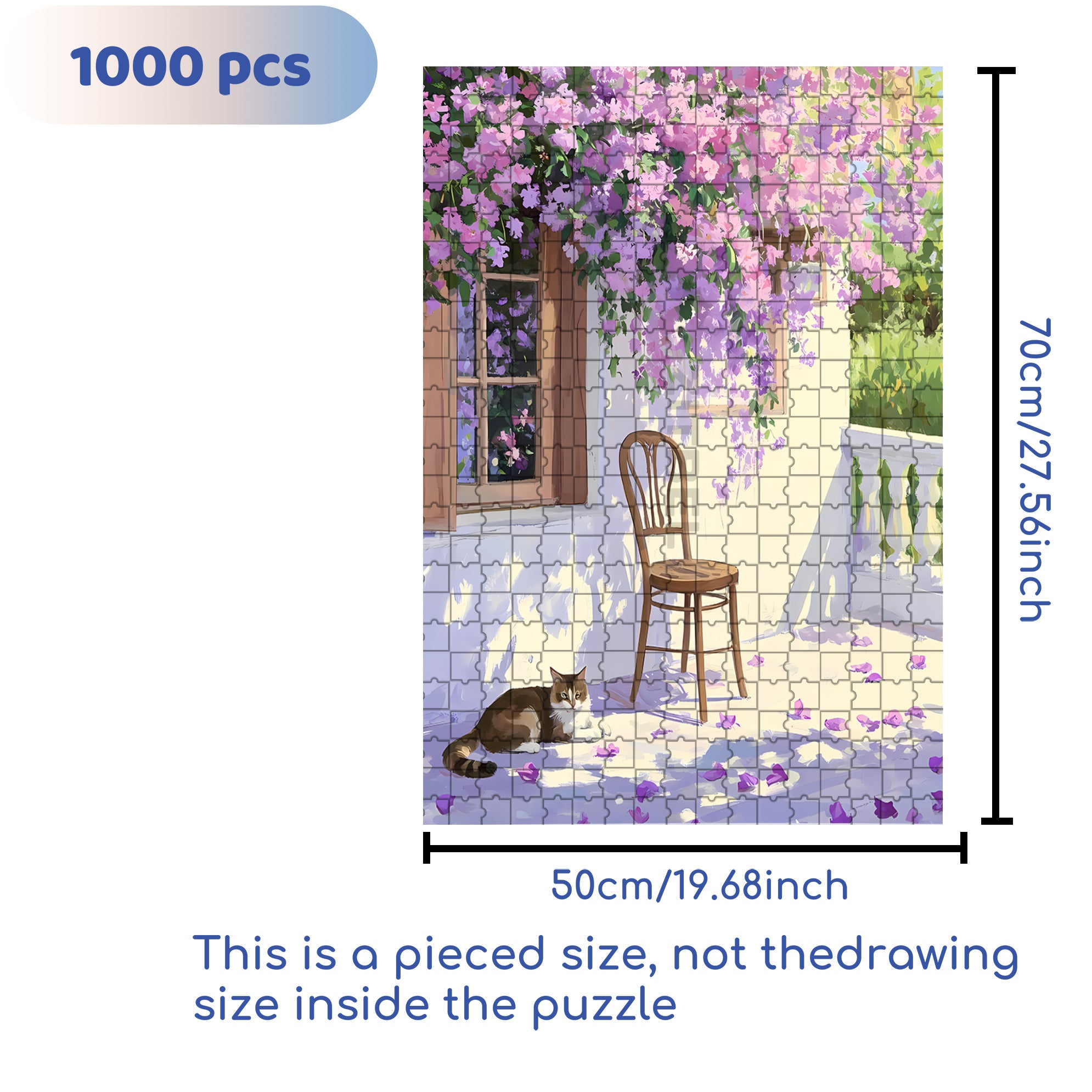 Purple Vines 500pcs/1000pcs Jigsaw Puzzle, Scratch-Resistant, Interactive Family Game & Brain-Boosting DIY Decor, Perfect for Halloween, Christmas & New Year Gifts, Family Puzzle Game