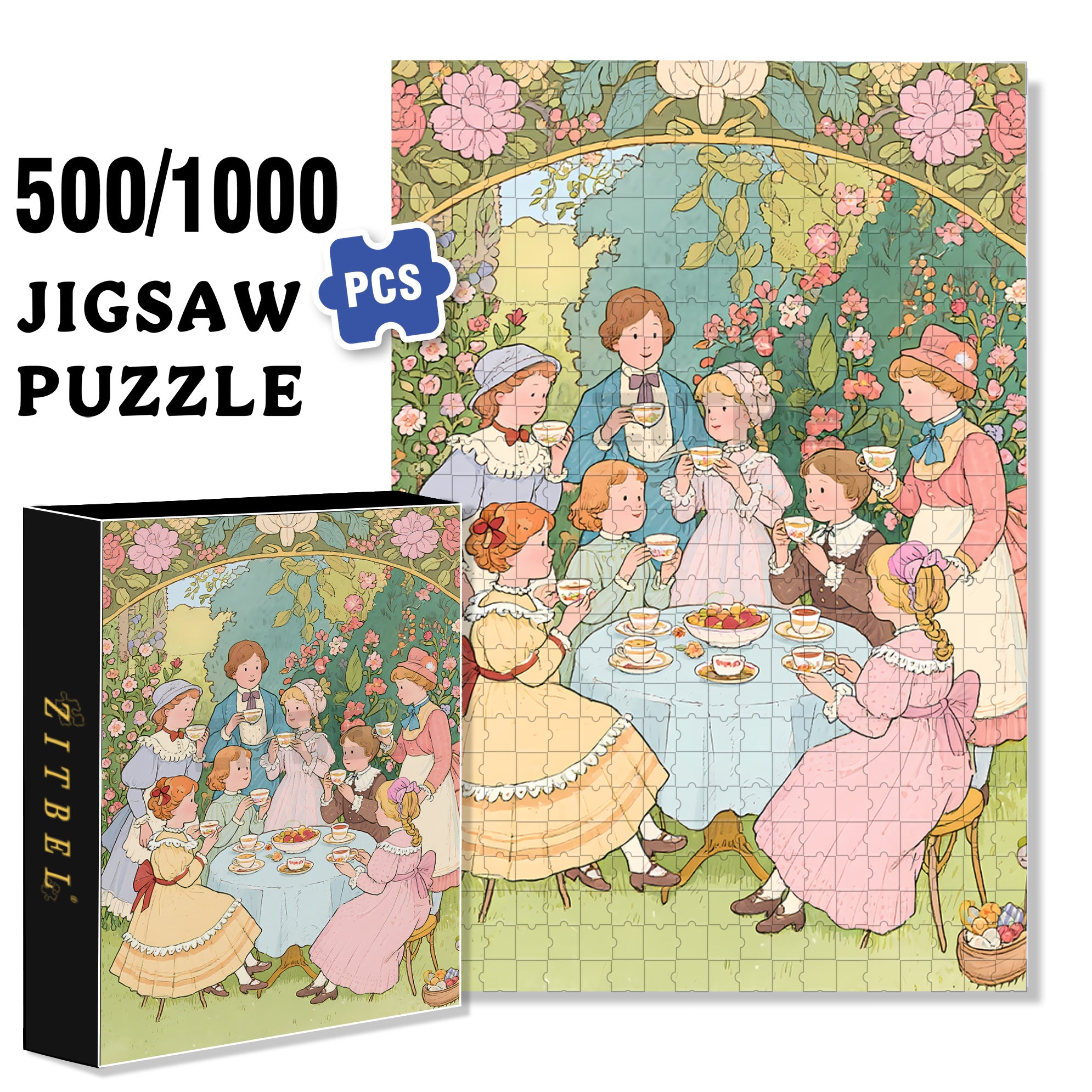 Reunion 500pcs/1000pcs Jigsaw Puzzle, Scratch-Resistant, Interactive Family Game & Brain-Boosting DIY Decor, Perfect for Halloween, Christmas & New Year Gifts, Family Puzzle Game