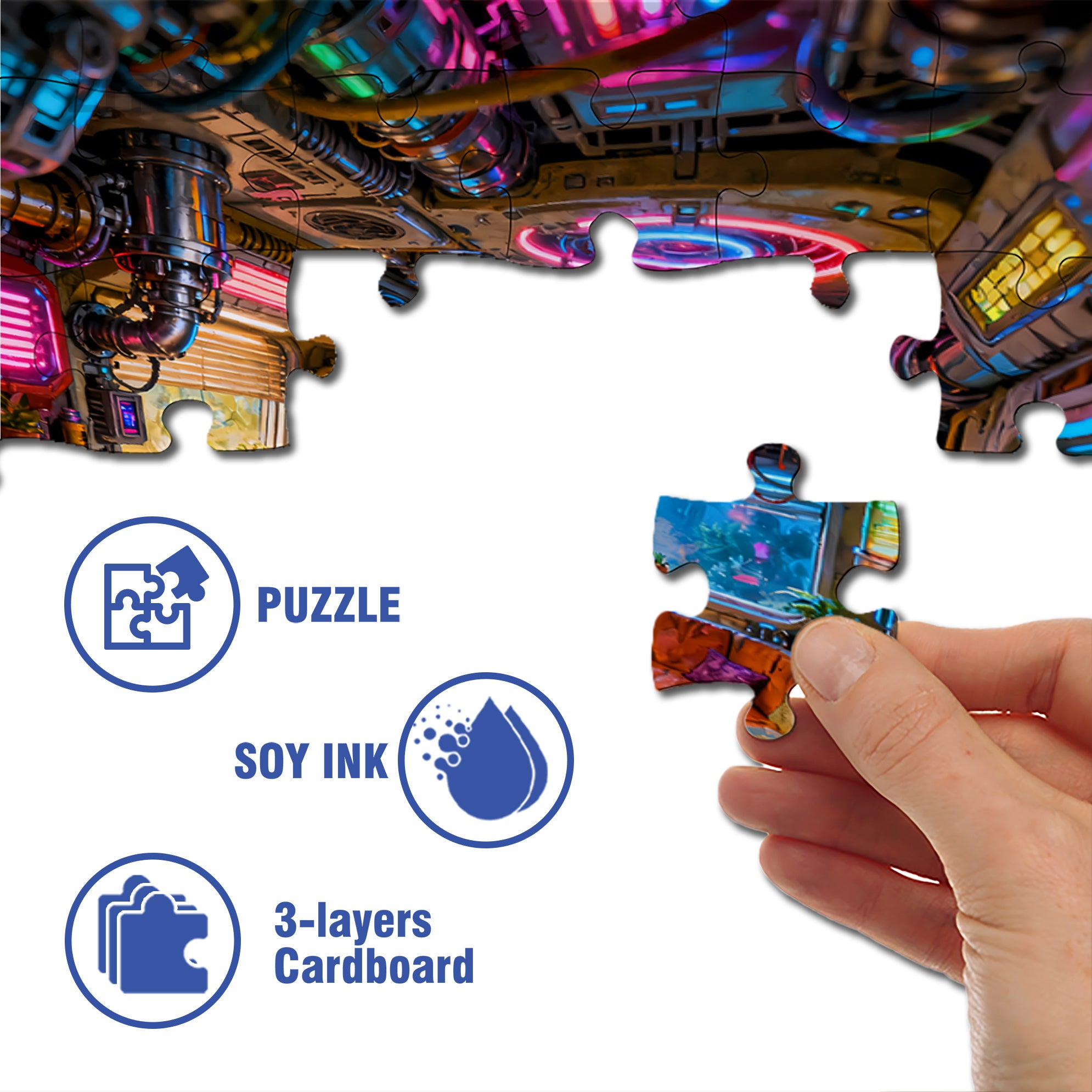 Room Of The Future 500pcs/1000pcs Jigsaw Puzzle, Scratch-Resistant, Interactive Family Game & Brain-Boosting DIY Decor, Perfect for Halloween, Christmas & New Year Gifts, Family Puzzle Game