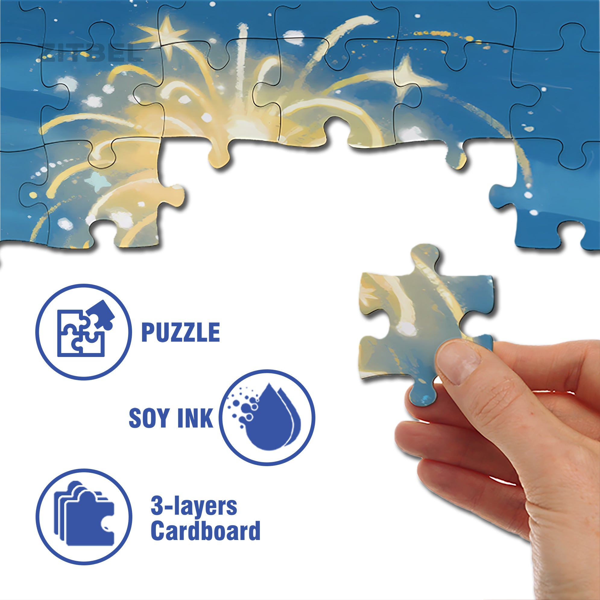Snow Fireworks 500pcs/1000pcs Jigsaw Puzzle, Scratch-Resistant, Interactive Family Game & Brain-Boosting DIY Decor, Perfect for Halloween, Christmas & New Year Gifts, Family Puzzle Game