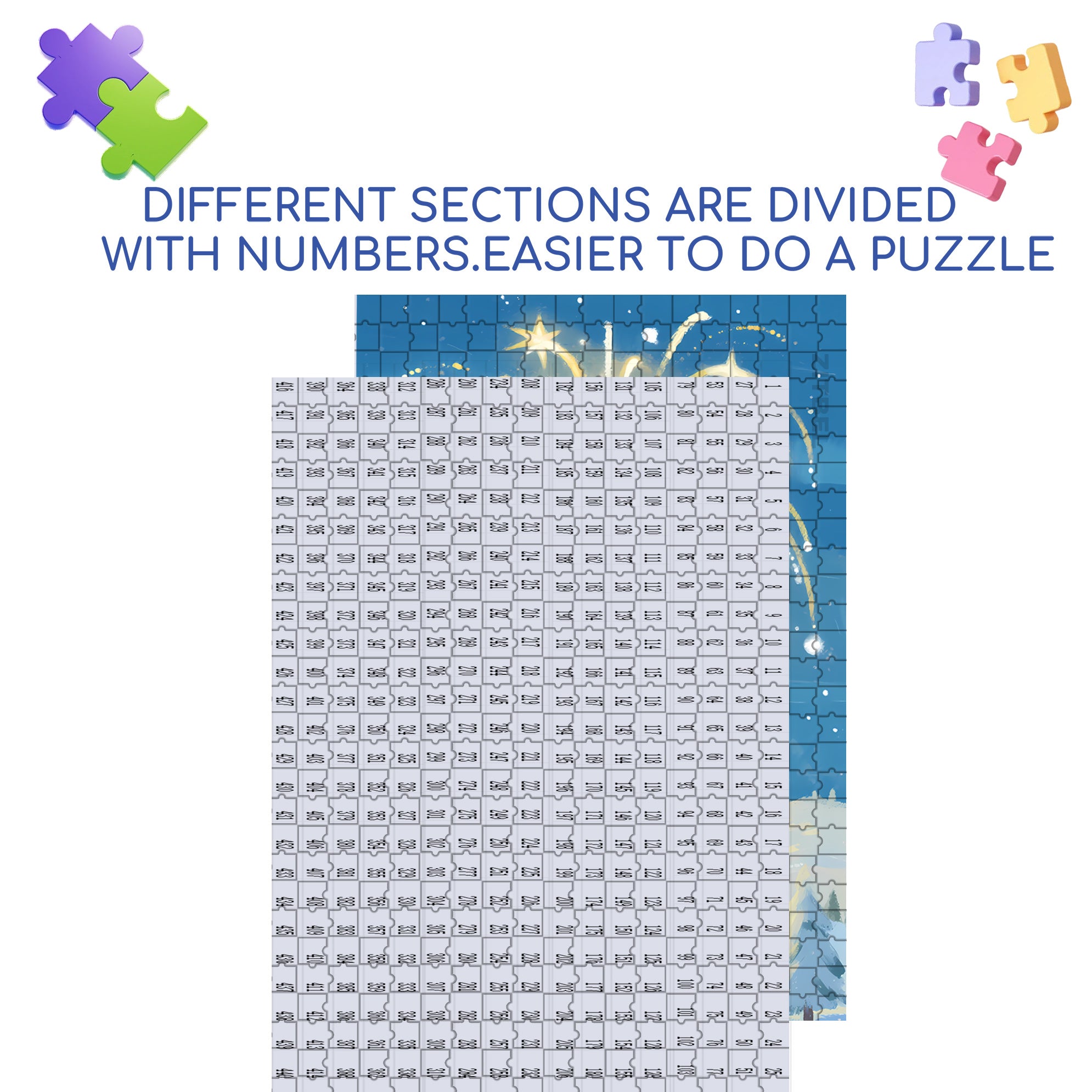 Snow Fireworks 500pcs/1000pcs Jigsaw Puzzle, Scratch-Resistant, Interactive Family Game & Brain-Boosting DIY Decor, Perfect for Halloween, Christmas & New Year Gifts, Family Puzzle Game