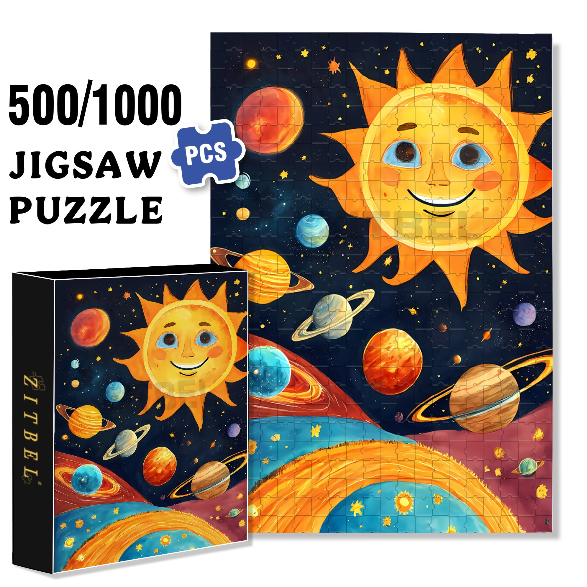 Space 500pcs/1000pcs Jigsaw Puzzle, Scratch-Resistant, Interactive Family Game & Brain-Boosting DIY Decor, Perfect for Halloween, Christmas & New Year Gifts, Family Puzzle Game