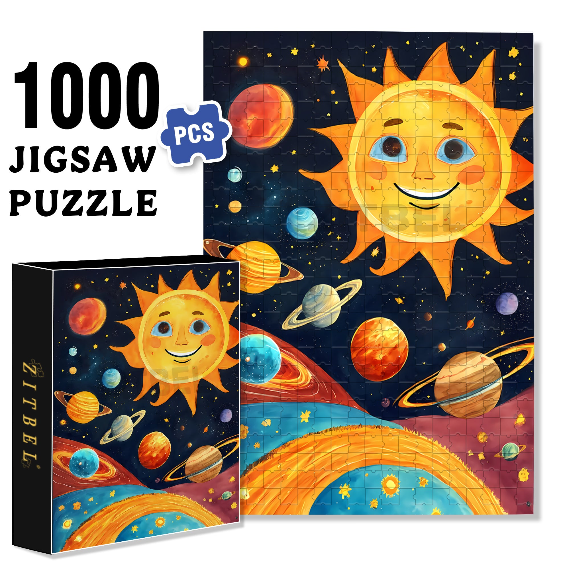 Space 500pcs/1000pcs Jigsaw Puzzle, Scratch-Resistant, Interactive Family Game & Brain-Boosting DIY Decor, Perfect for Halloween, Christmas & New Year Gifts, Family Puzzle Game
