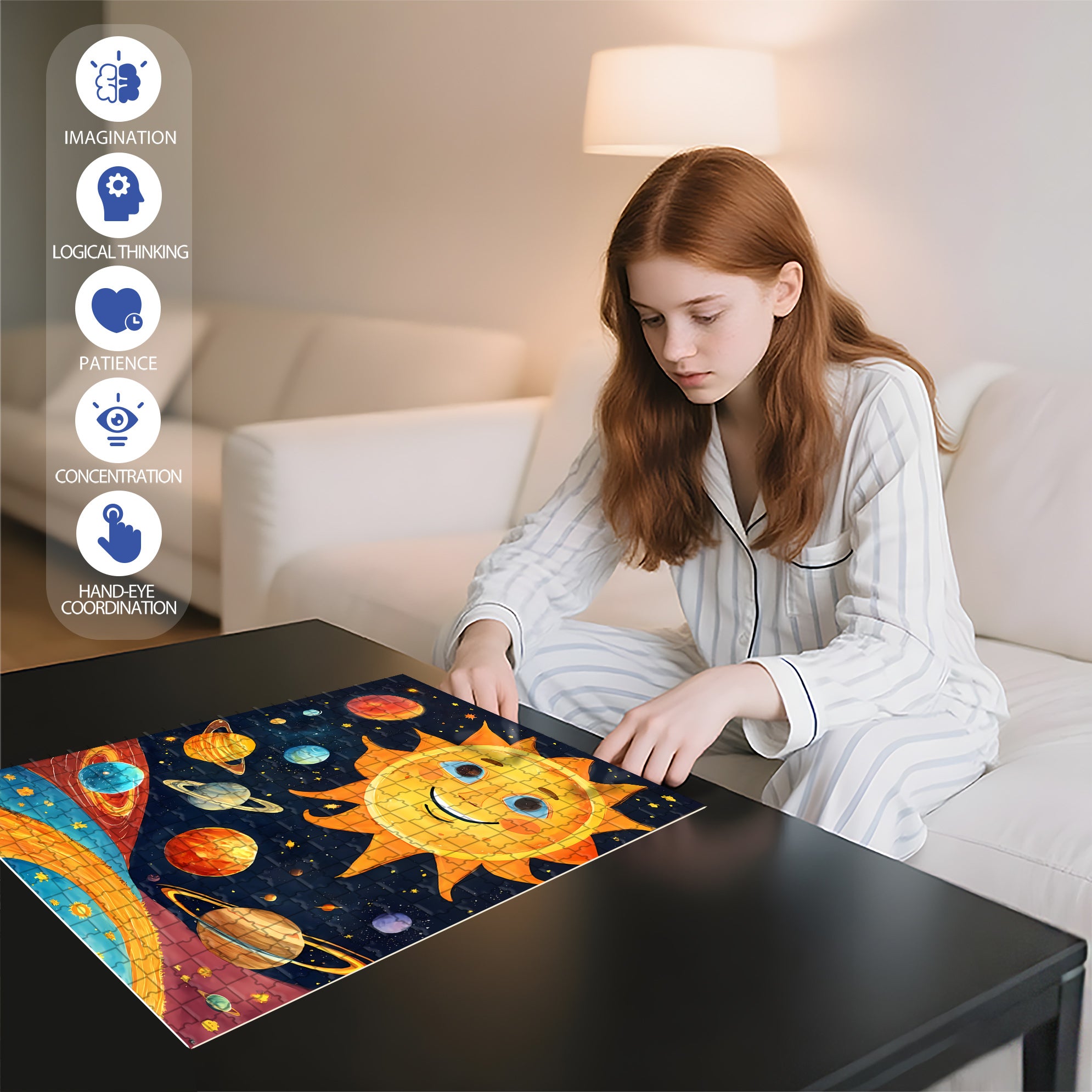 Space 500pcs/1000pcs Jigsaw Puzzle, Scratch-Resistant, Interactive Family Game & Brain-Boosting DIY Decor, Perfect for Halloween, Christmas & New Year Gifts, Family Puzzle Game