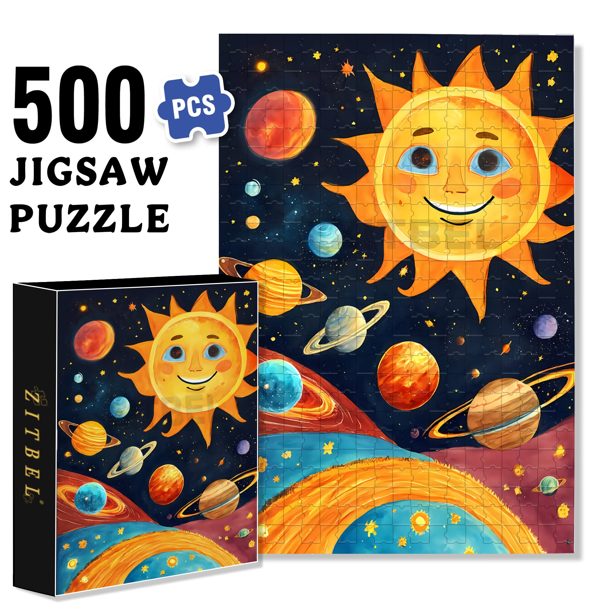 Space 500pcs/1000pcs Jigsaw Puzzle, Scratch-Resistant, Interactive Family Game & Brain-Boosting DIY Decor, Perfect for Halloween, Christmas & New Year Gifts, Family Puzzle Game