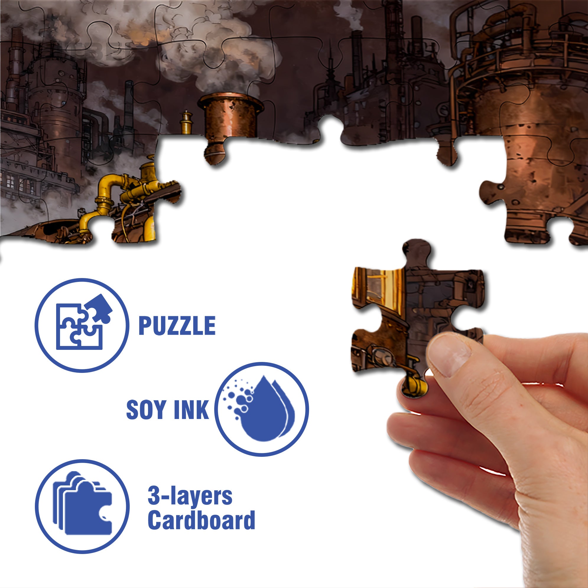 Steam Train 500pcs/1000pcs Jigsaw Puzzle, Scratch-Resistant, Interactive Family Game & Brain-Boosting DIY Decor, Perfect for Halloween, Christmas & New Year Gifts, Family Puzzle Game