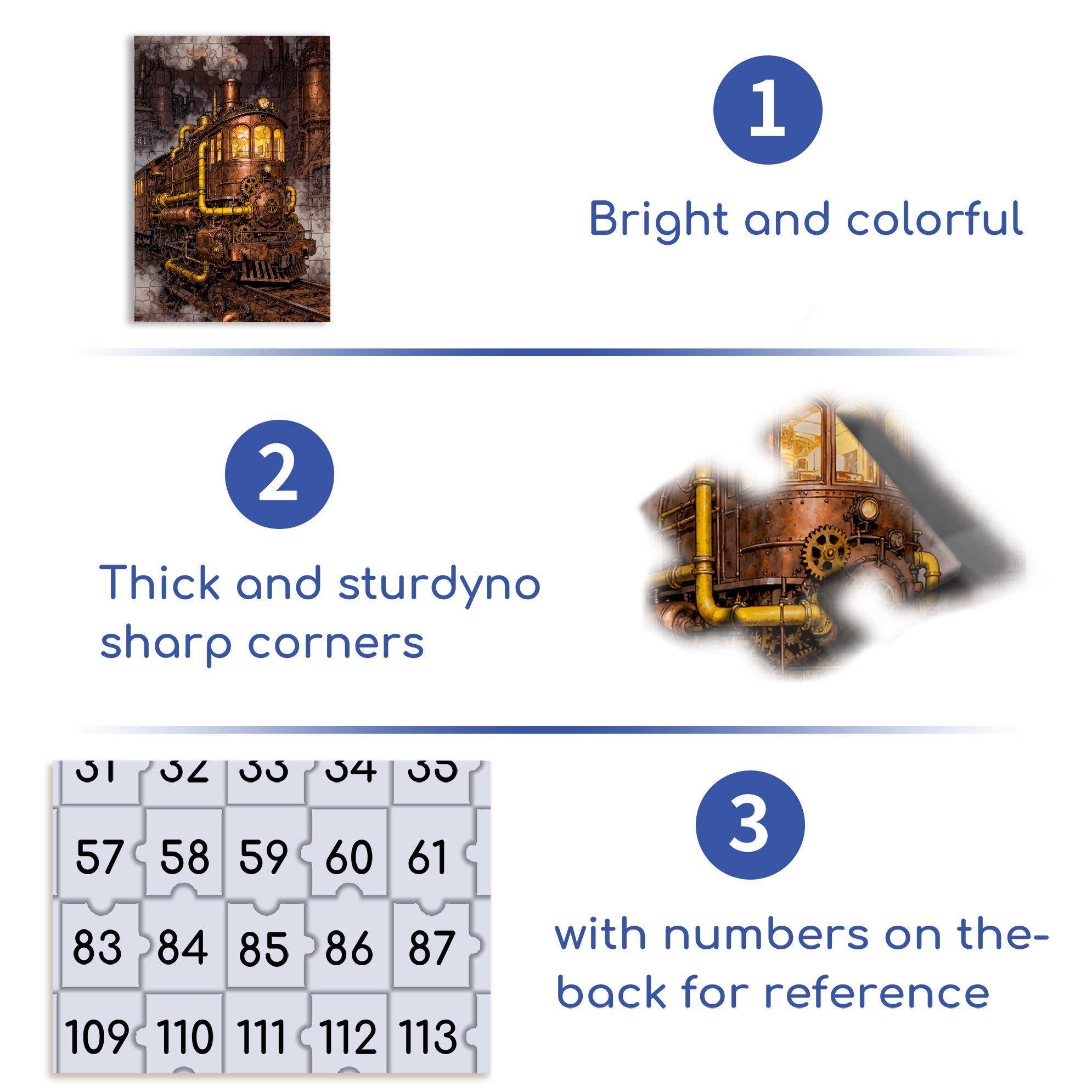 Steam Train 500pcs/1000pcs Jigsaw Puzzle, Scratch-Resistant, Interactive Family Game & Brain-Boosting DIY Decor, Perfect for Halloween, Christmas & New Year Gifts, Family Puzzle Game