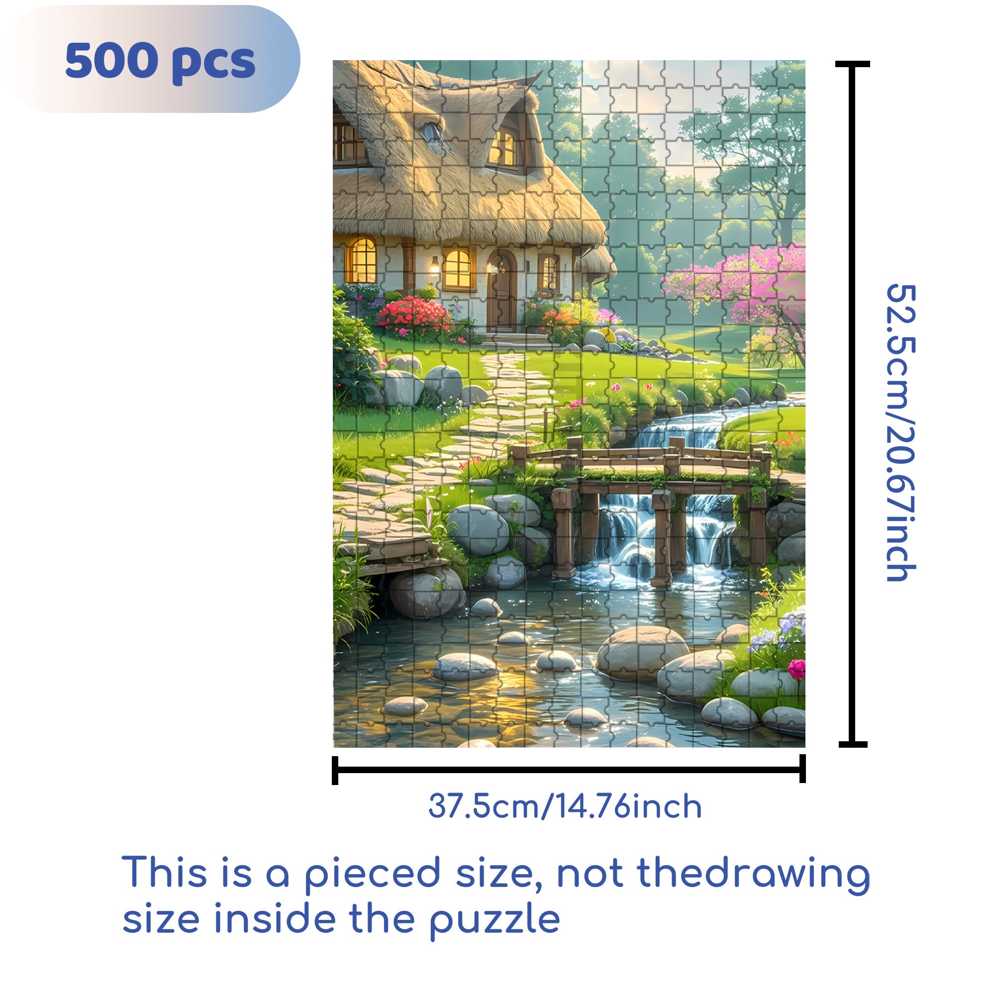 Stone Road 500pcs/1000pcs Jigsaw Puzzle, Scratch-Resistant, Interactive Family Game & Brain-Boosting DIY Decor, Perfect for Halloween, Christmas & New Year Gifts, Family Puzzle Game