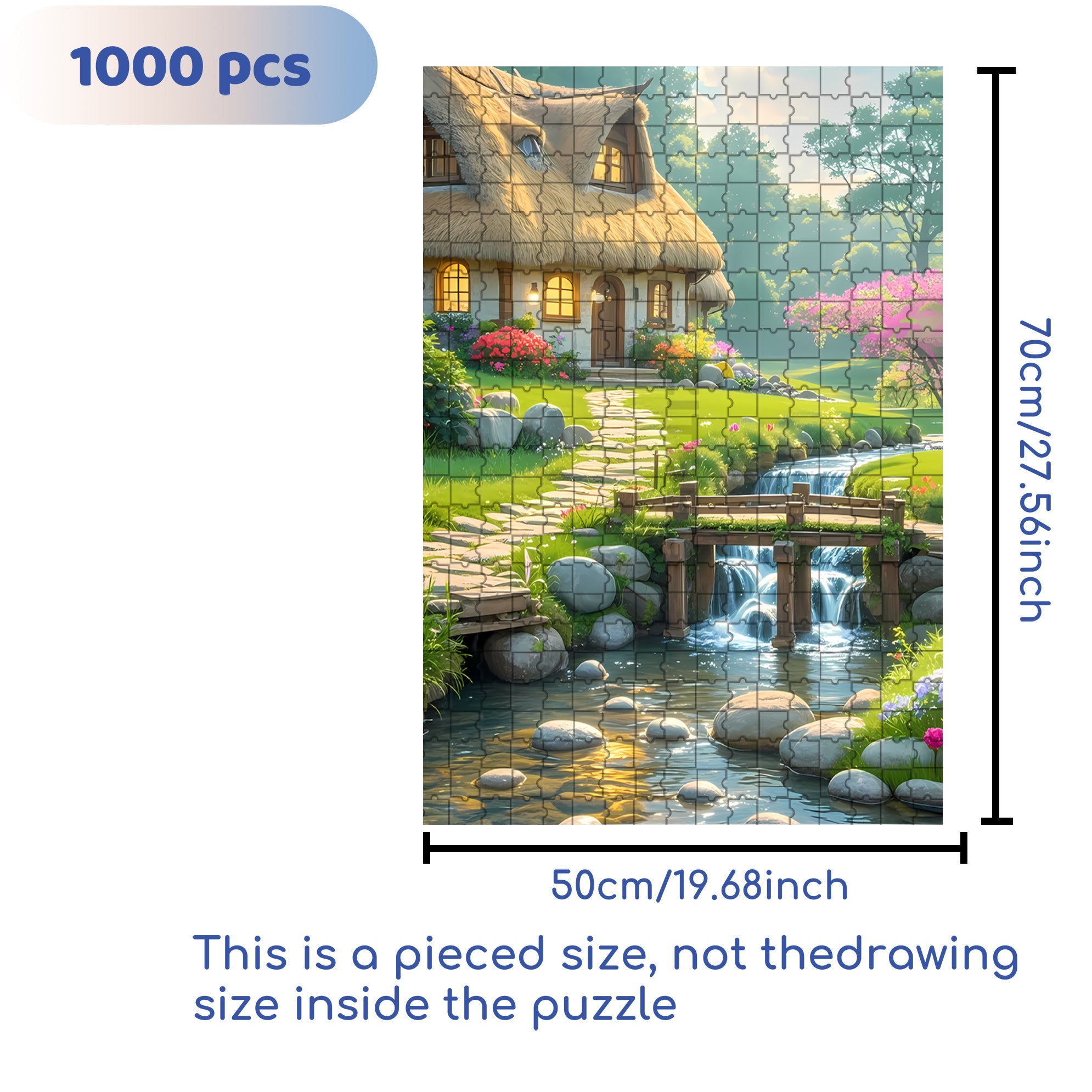 Stone Road 500pcs/1000pcs Jigsaw Puzzle, Scratch-Resistant, Interactive Family Game & Brain-Boosting DIY Decor, Perfect for Halloween, Christmas & New Year Gifts, Family Puzzle Game