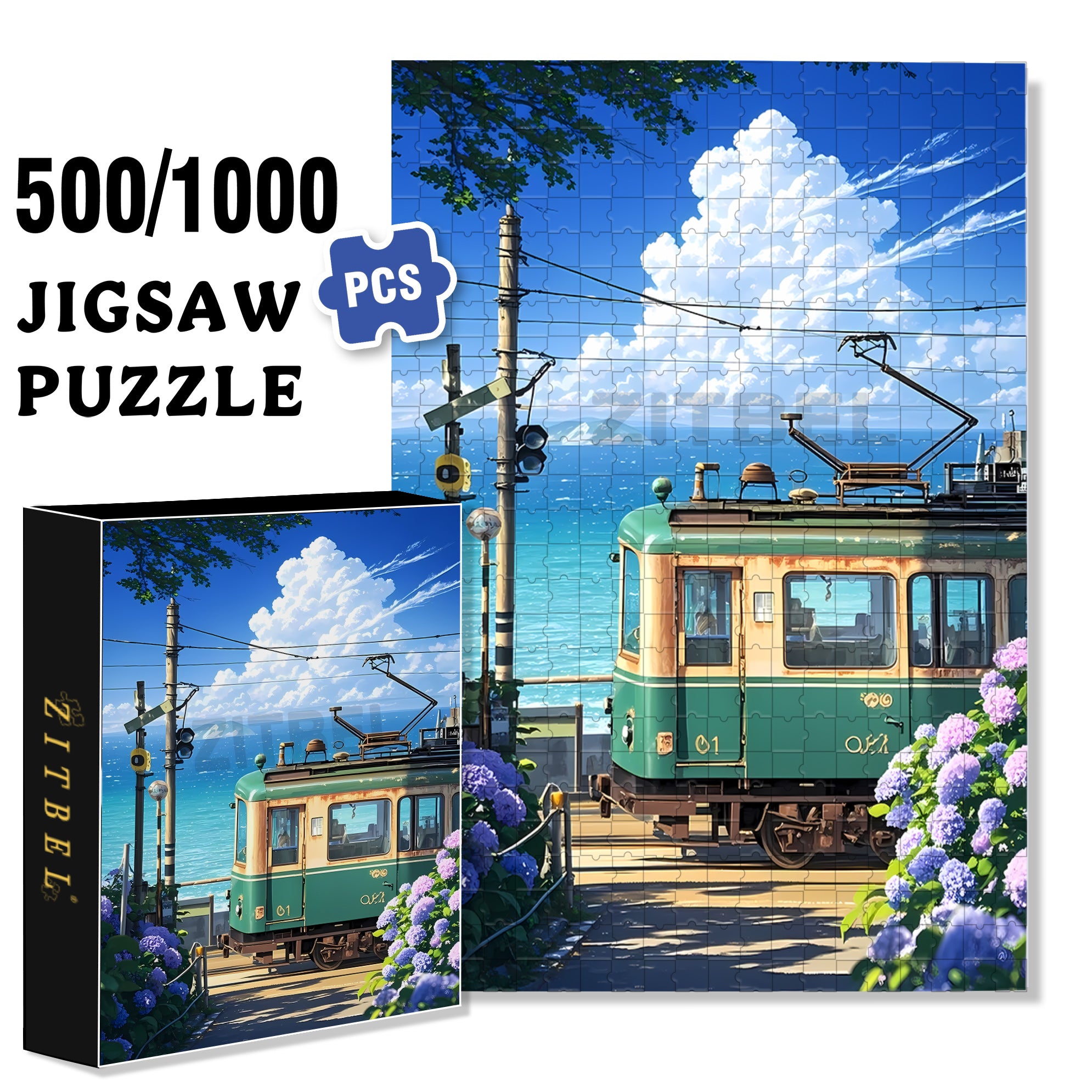 Summer Afternoon 500pcs/1000pcs Jigsaw Puzzle, Scratch-Resistant, Interactive Family Game & Brain-Boosting DIY Decor, Perfect for Halloween, Christmas & New Year Gifts, Family Puzzle Game