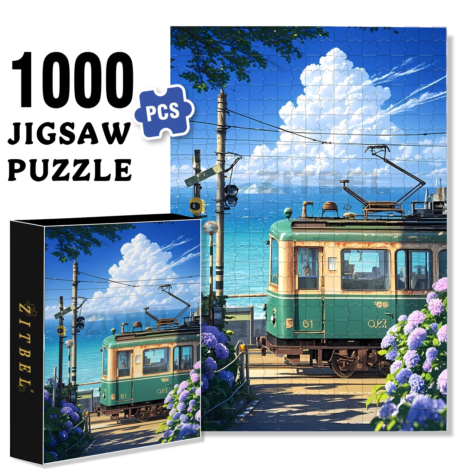 Summer Afternoon 500pcs/1000pcs Jigsaw Puzzle, Scratch-Resistant, Interactive Family Game & Brain-Boosting DIY Decor, Perfect for Halloween, Christmas & New Year Gifts, Family Puzzle Game