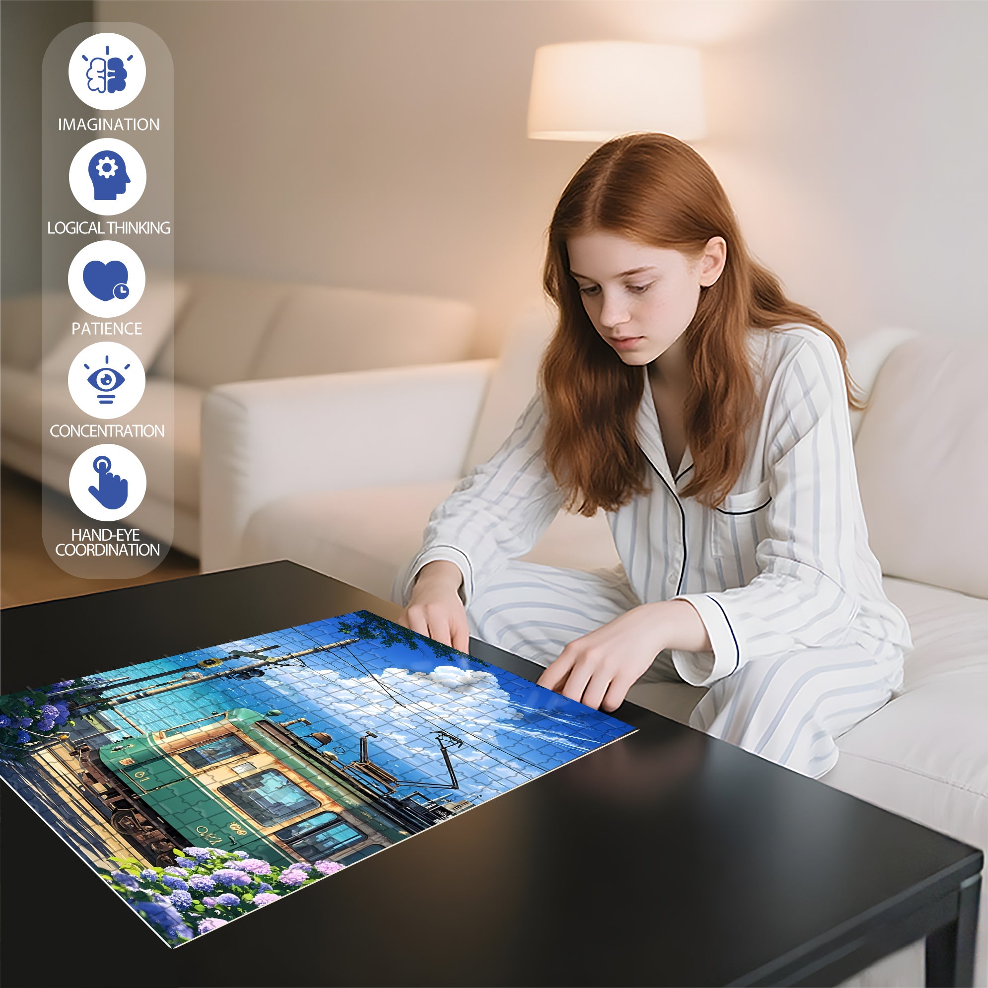Summer Afternoon 500pcs/1000pcs Jigsaw Puzzle, Scratch-Resistant, Interactive Family Game & Brain-Boosting DIY Decor, Perfect for Halloween, Christmas & New Year Gifts, Family Puzzle Game