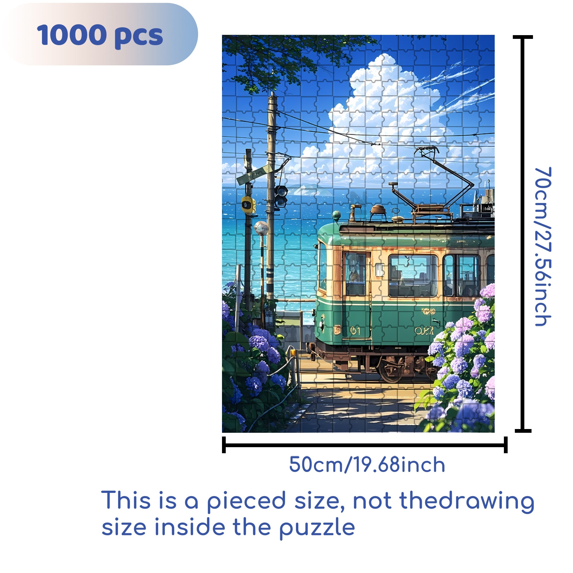 Summer Afternoon 500pcs/1000pcs Jigsaw Puzzle, Scratch-Resistant, Interactive Family Game & Brain-Boosting DIY Decor, Perfect for Halloween, Christmas & New Year Gifts, Family Puzzle Game