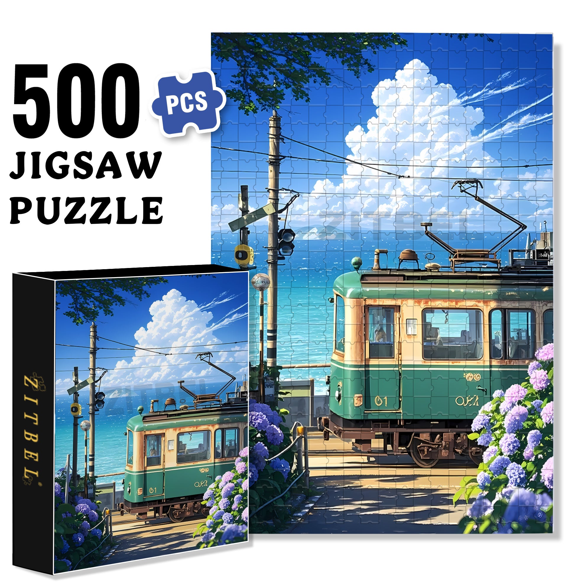 Summer Afternoon 500pcs/1000pcs Jigsaw Puzzle, Scratch-Resistant, Interactive Family Game & Brain-Boosting DIY Decor, Perfect for Halloween, Christmas & New Year Gifts, Family Puzzle Game