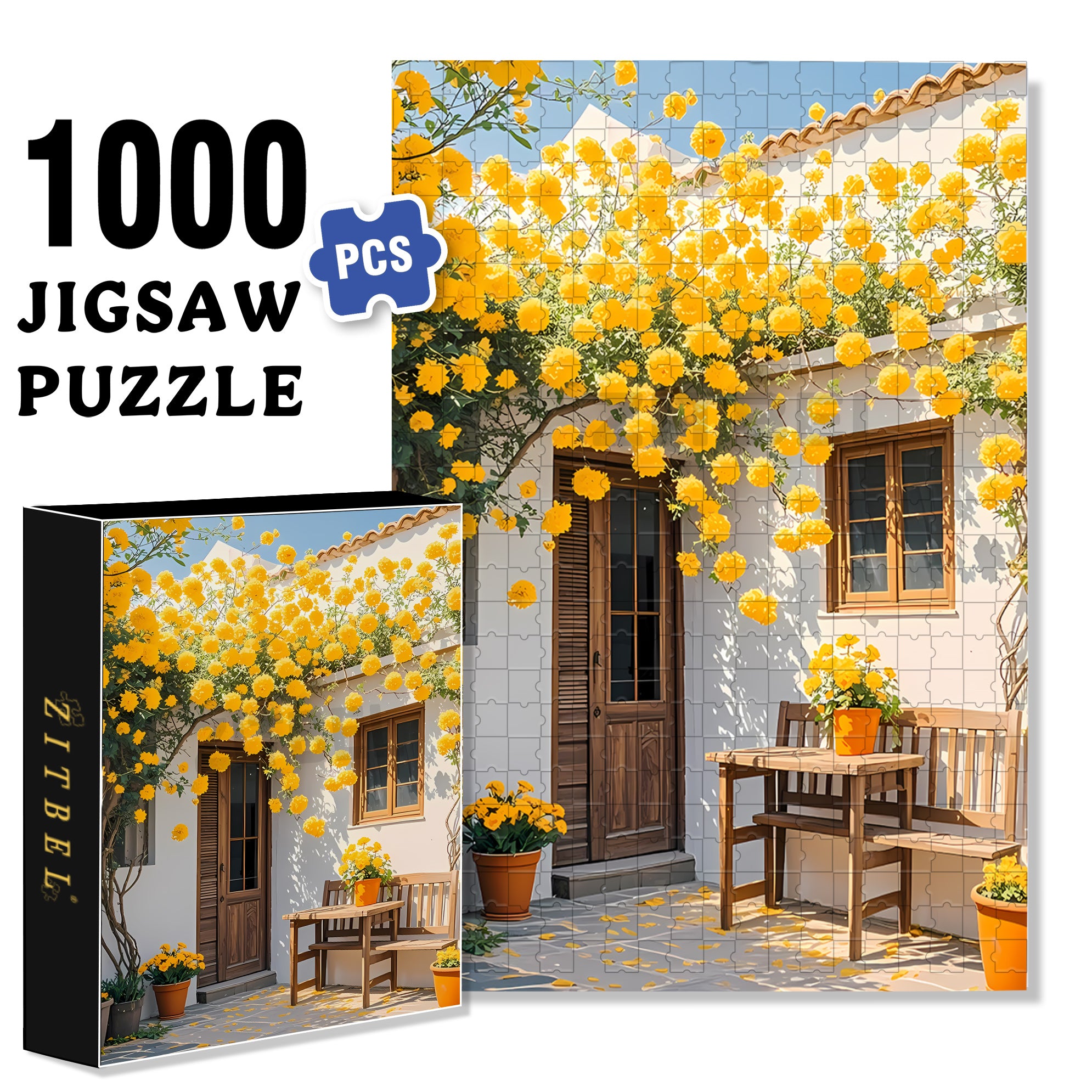 Summer Yard 500pcs/1000pcs Jigsaw Puzzle, Scratch-Resistant, Interactive Family Game & Brain-Boosting DIY Decor, Perfect for Halloween, Christmas & New Year Gifts, Family Puzzle Game
