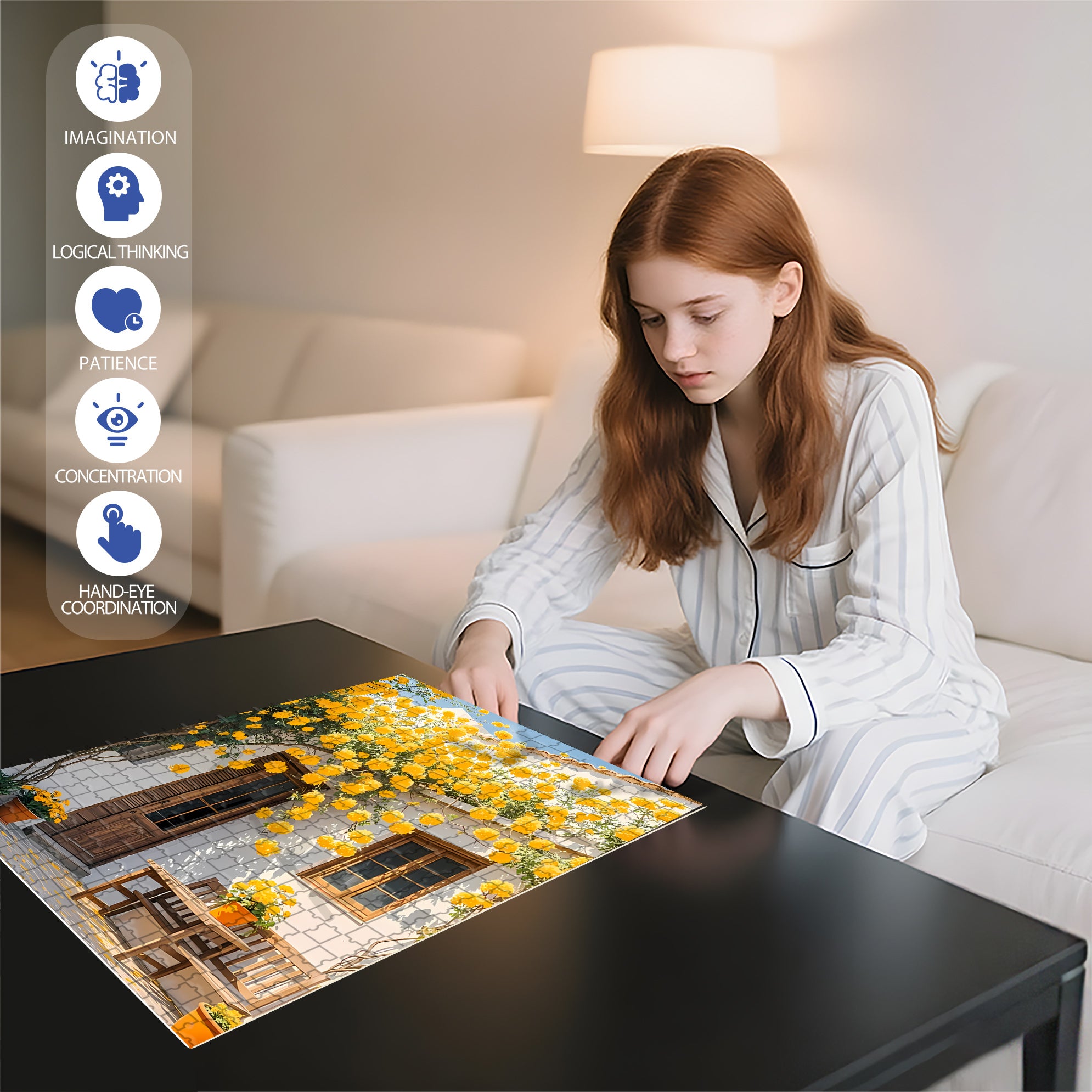 Summer Yard 500pcs/1000pcs Jigsaw Puzzle, Scratch-Resistant, Interactive Family Game & Brain-Boosting DIY Decor, Perfect for Halloween, Christmas & New Year Gifts, Family Puzzle Game