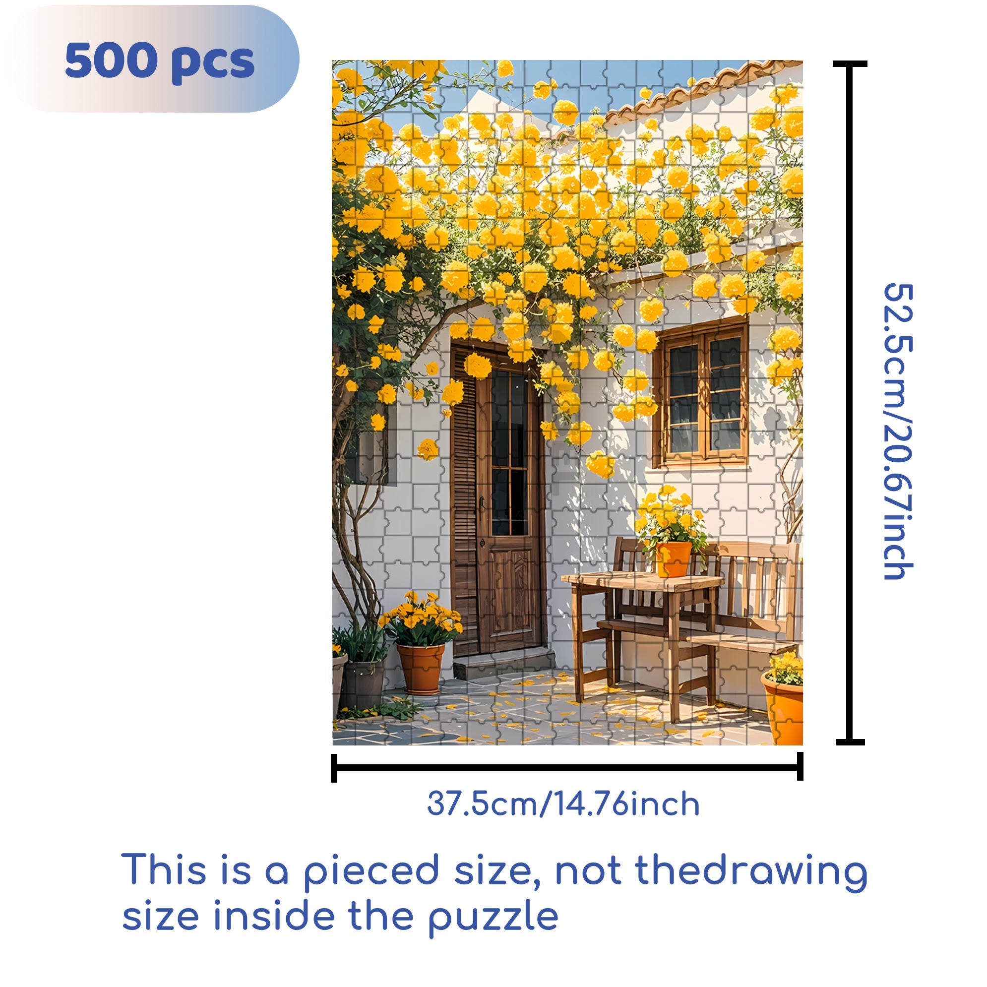 Summer Yard 500pcs/1000pcs Jigsaw Puzzle, Scratch-Resistant, Interactive Family Game & Brain-Boosting DIY Decor, Perfect for Halloween, Christmas & New Year Gifts, Family Puzzle Game