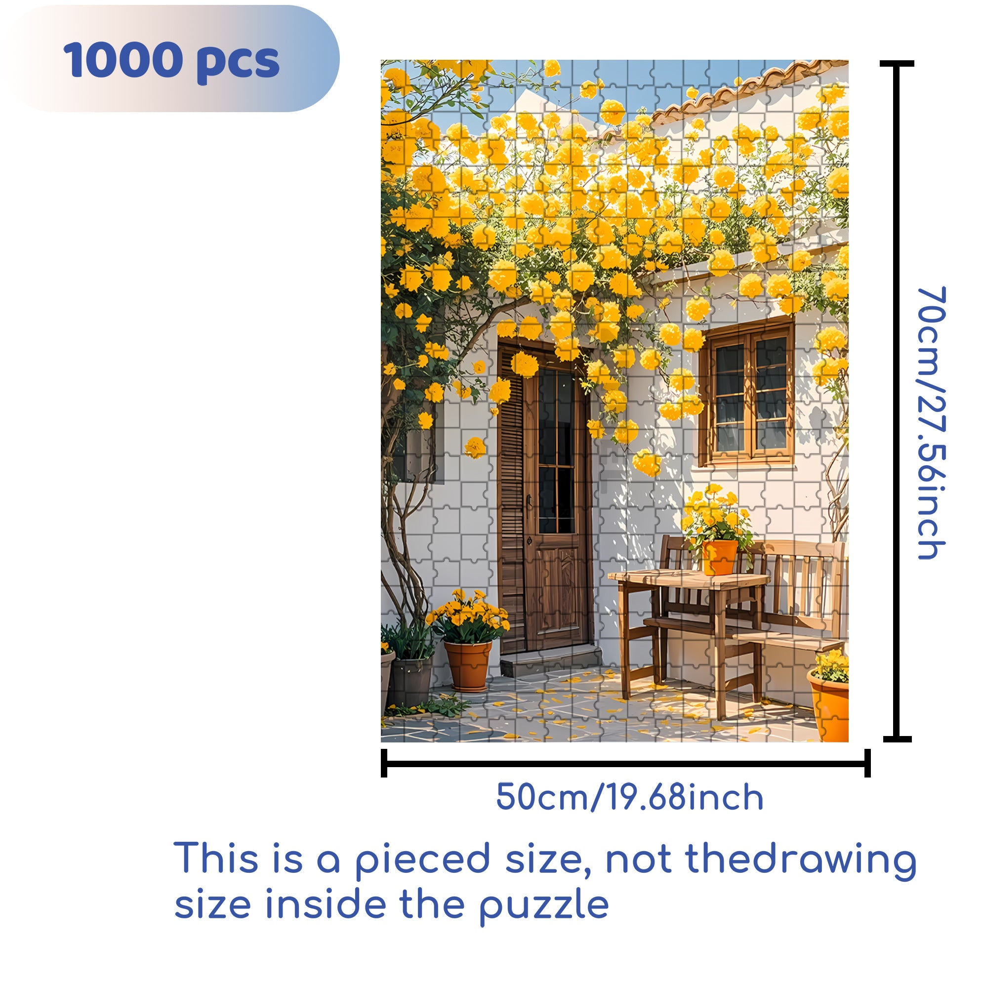 Summer Yard 500pcs/1000pcs Jigsaw Puzzle, Scratch-Resistant, Interactive Family Game & Brain-Boosting DIY Decor, Perfect for Halloween, Christmas & New Year Gifts, Family Puzzle Game