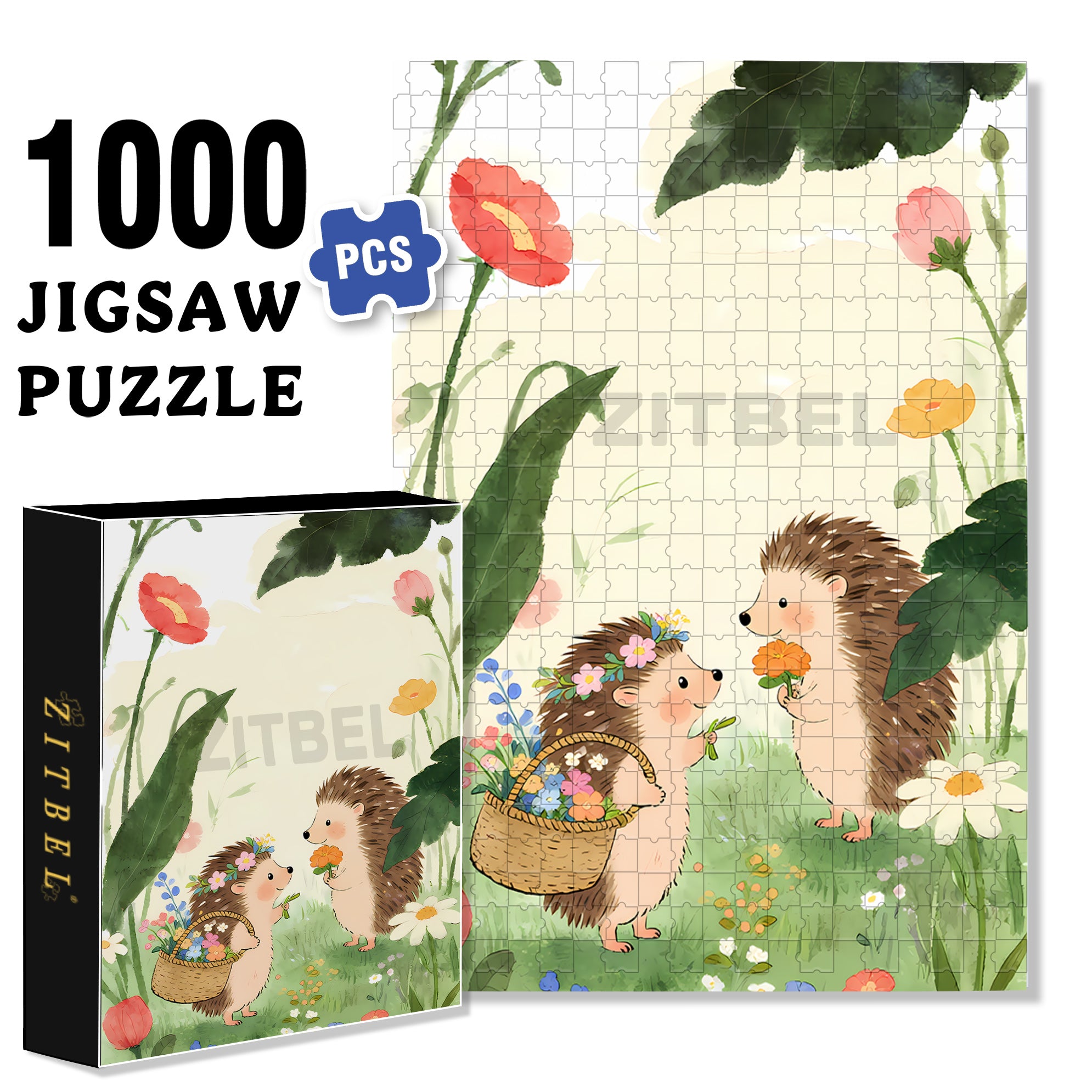 The Day Of  The Little Hedgehog 500pcs/1000pcs Jigsaw Puzzle, Scratch-Resistant, Interactive Family Game & Brain-Boosting DIY Decor, Perfect for Halloween, Christmas & New Year Gifts, Family Puzzle Game