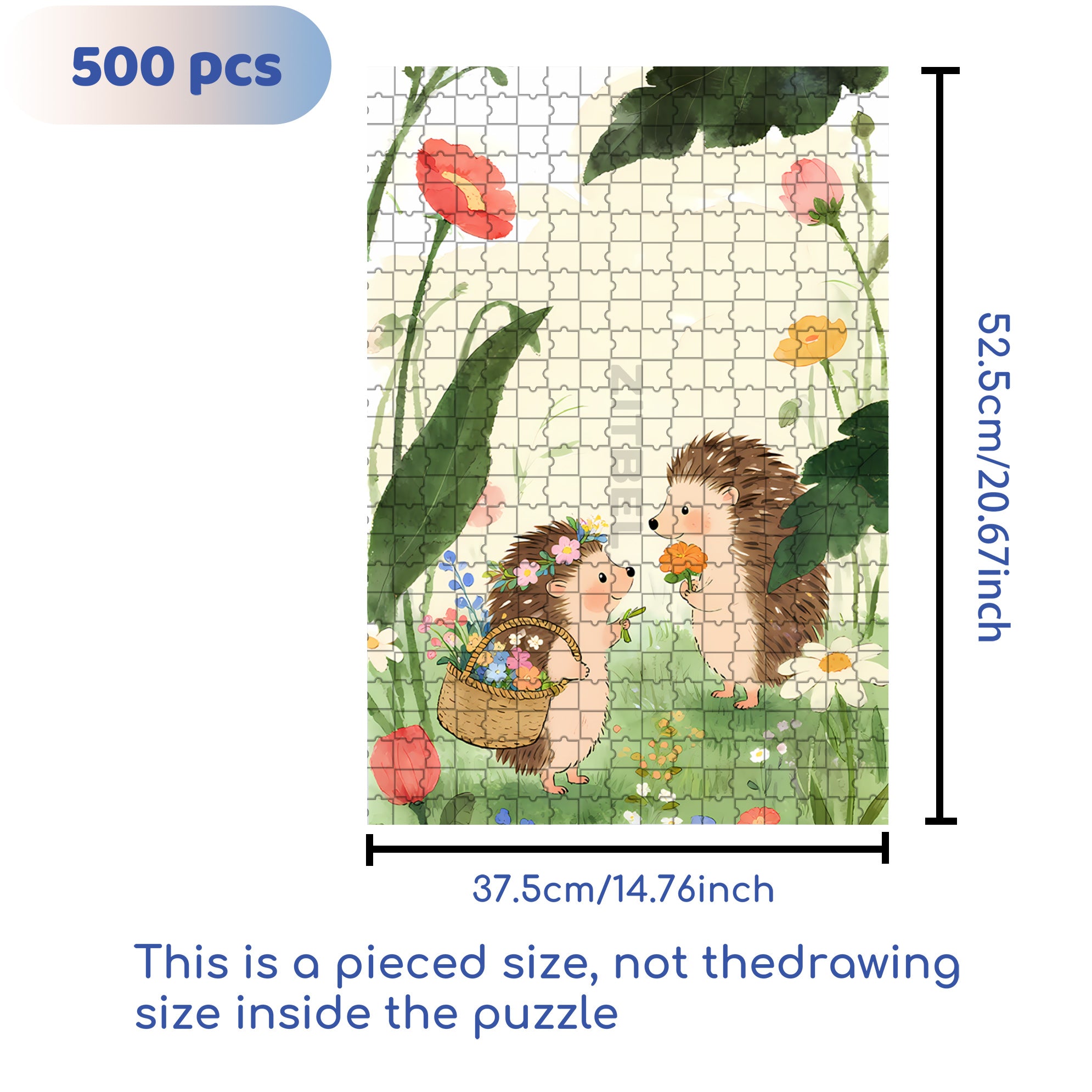 The Day Of  The Little Hedgehog 500pcs/1000pcs Jigsaw Puzzle, Scratch-Resistant, Interactive Family Game & Brain-Boosting DIY Decor, Perfect for Halloween, Christmas & New Year Gifts, Family Puzzle Game