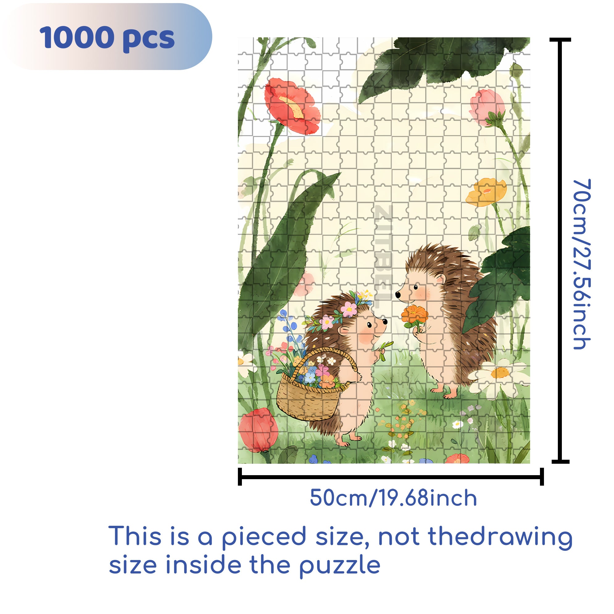 The Day Of  The Little Hedgehog 500pcs/1000pcs Jigsaw Puzzle, Scratch-Resistant, Interactive Family Game & Brain-Boosting DIY Decor, Perfect for Halloween, Christmas & New Year Gifts, Family Puzzle Game