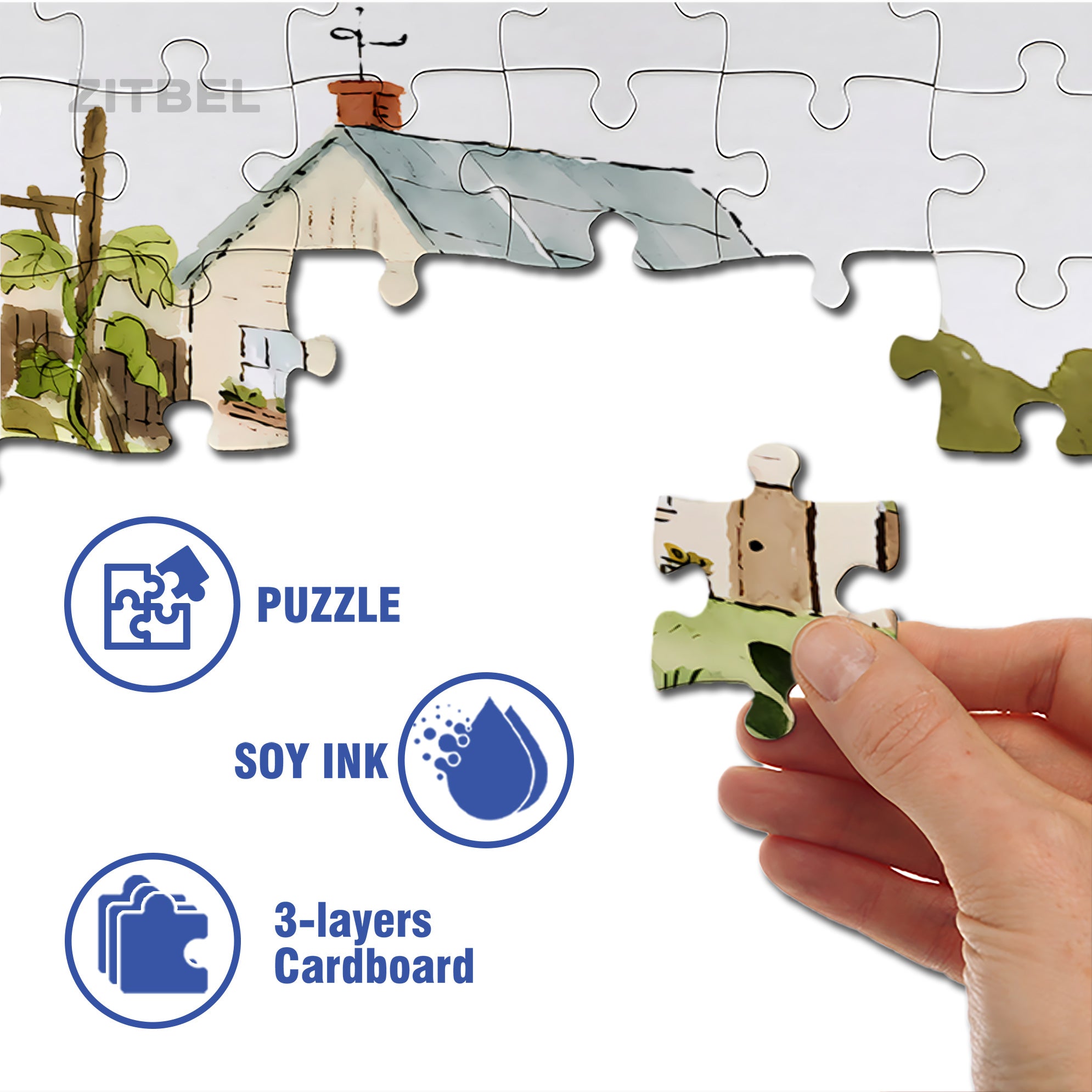 Vegetable Yard 500pcs/1000pcs Jigsaw Puzzle, Scratch-Resistant, Interactive Family Game & Brain-Boosting DIY Decor, Perfect for Halloween, Christmas & New Year Gifts, Family Puzzle Game