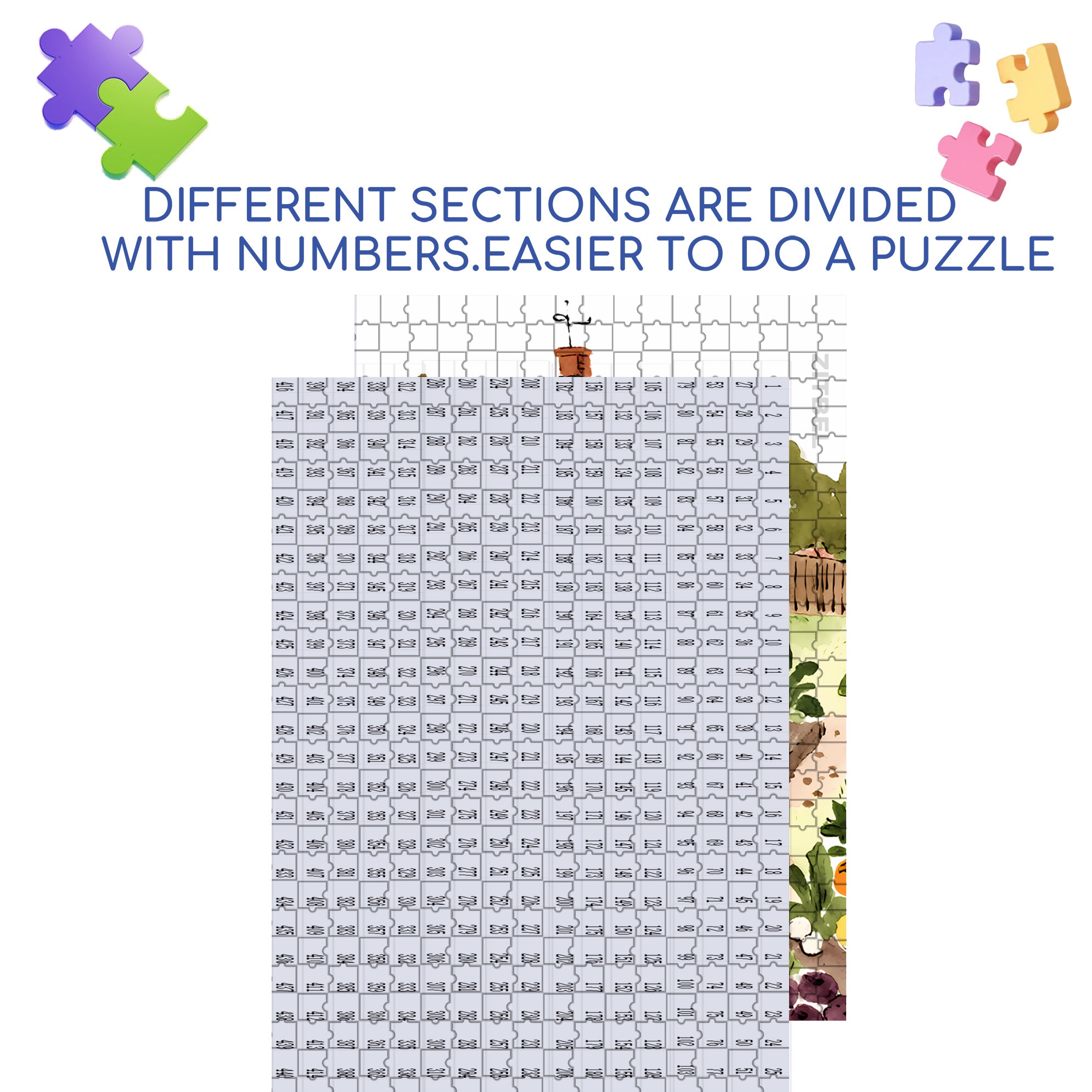 Vegetable Yard 500pcs/1000pcs Jigsaw Puzzle, Scratch-Resistant, Interactive Family Game & Brain-Boosting DIY Decor, Perfect for Halloween, Christmas & New Year Gifts, Family Puzzle Game