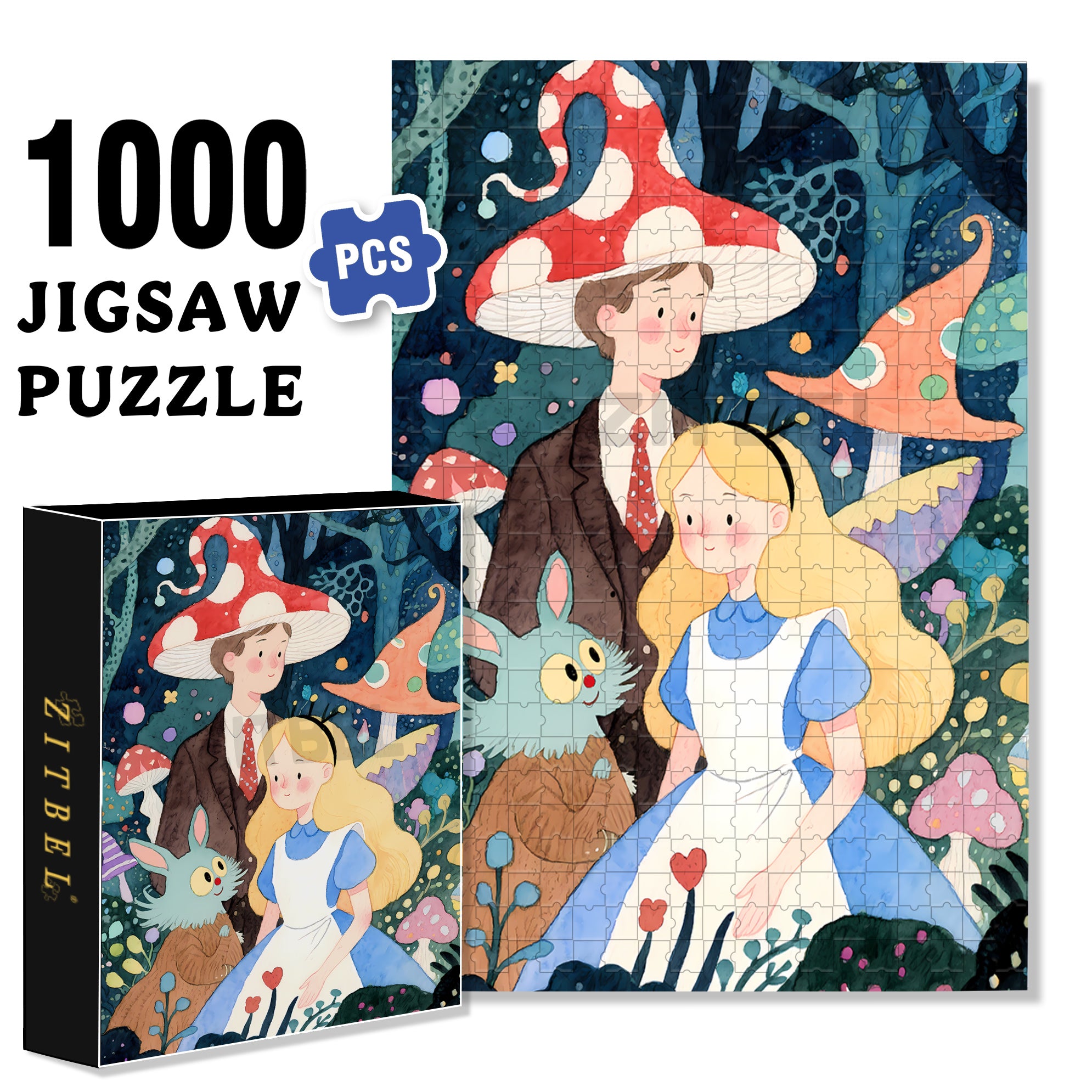 Wonderland 500pcs/1000pcs Jigsaw Puzzle, Scratch-Resistant, Interactive Family Game & Brain-Boosting DIY Decor, Perfect for Halloween, Christmas & New Year Gifts, Family Puzzle Game