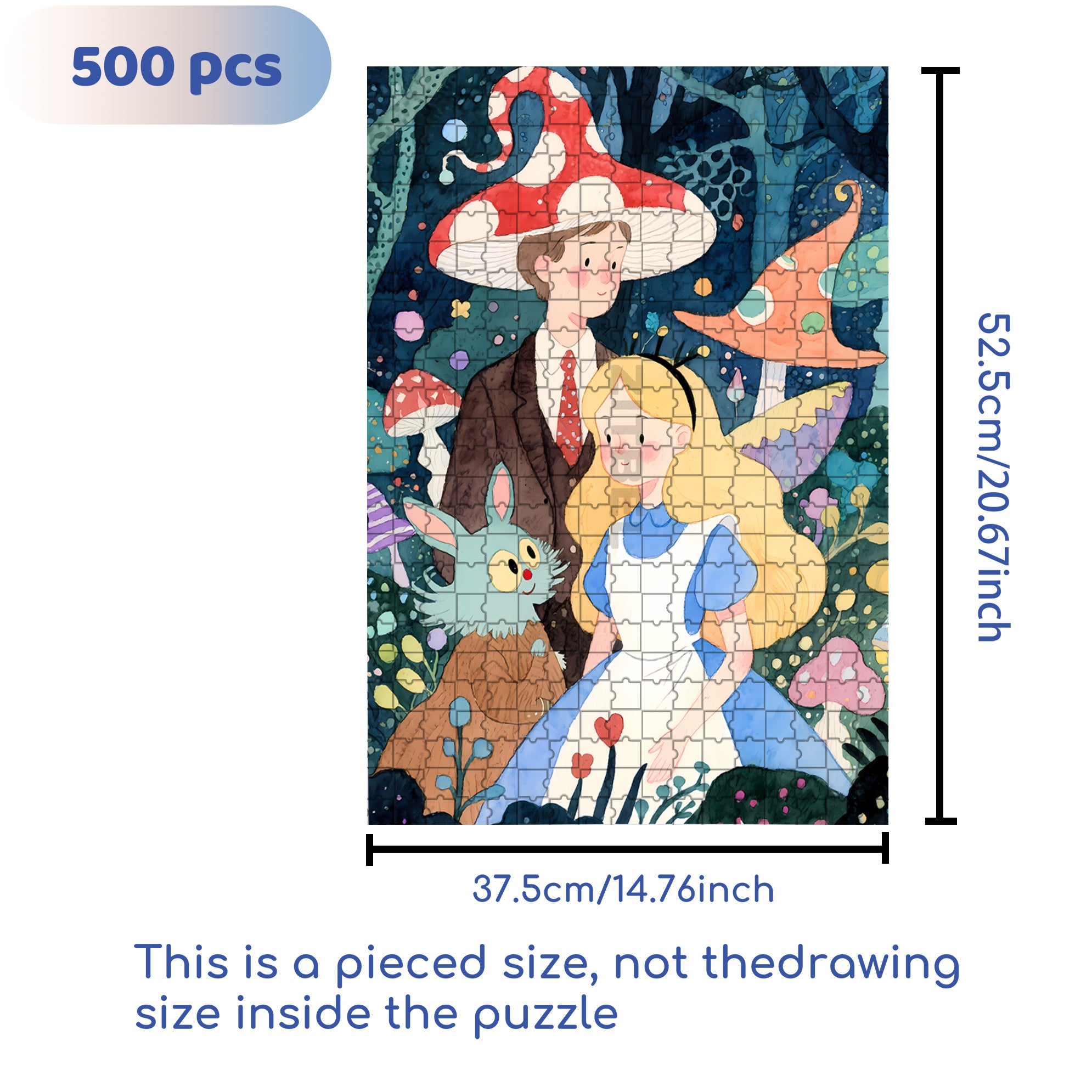 Wonderland 500pcs/1000pcs Jigsaw Puzzle, Scratch-Resistant, Interactive Family Game & Brain-Boosting DIY Decor, Perfect for Halloween, Christmas & New Year Gifts, Family Puzzle Game