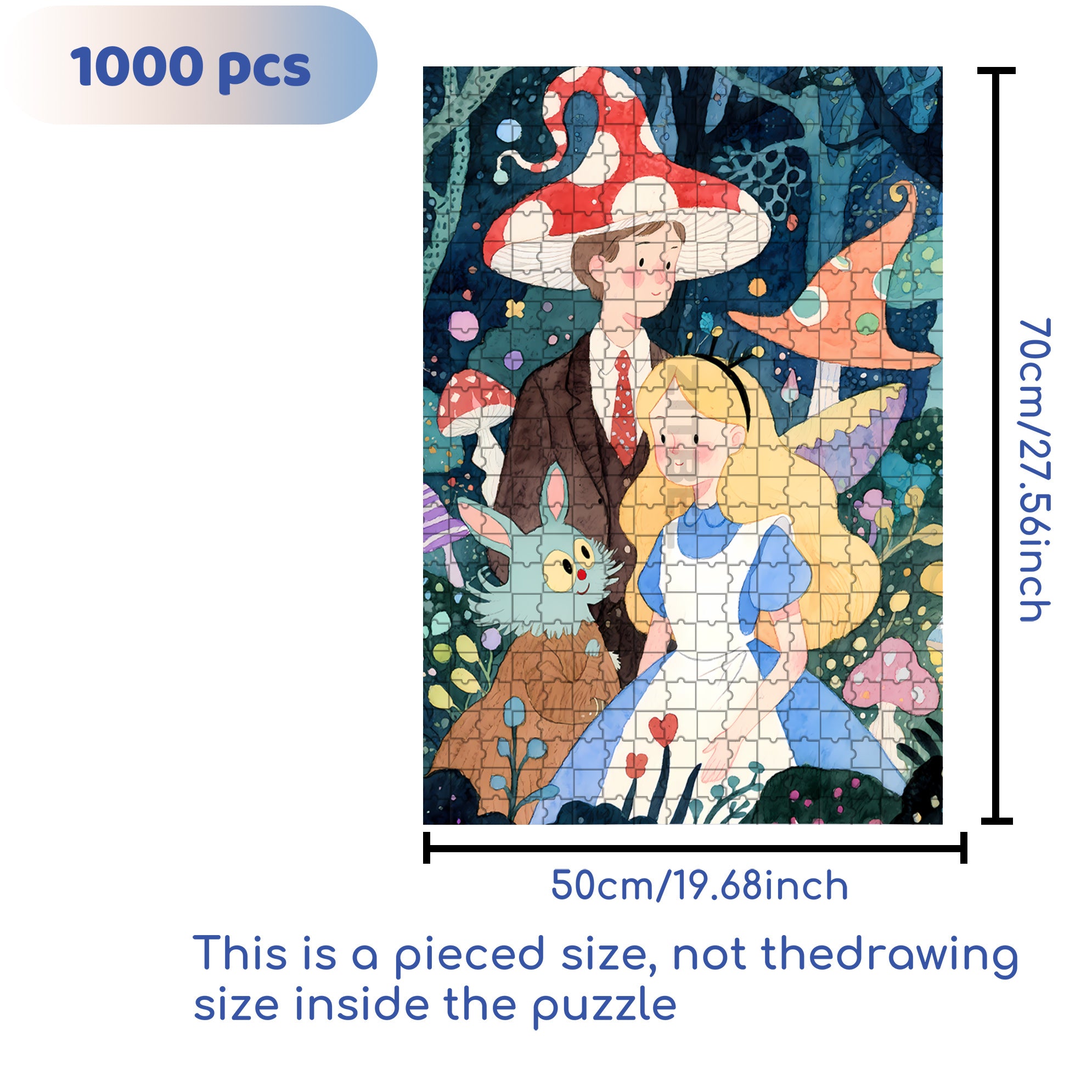 Wonderland 500pcs/1000pcs Jigsaw Puzzle, Scratch-Resistant, Interactive Family Game & Brain-Boosting DIY Decor, Perfect for Halloween, Christmas & New Year Gifts, Family Puzzle Game