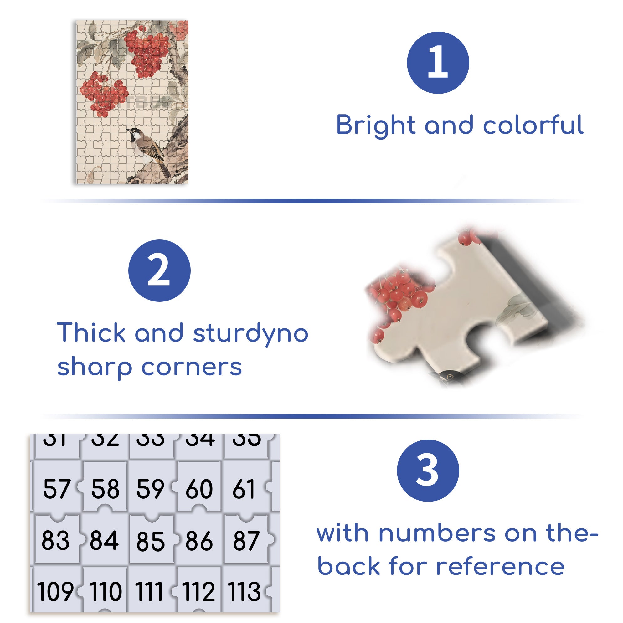 Wood Thrush 500pcs/1000pcs Jigsaw Puzzle, Scratch-Resistant, Interactive Family Game & Brain-Boosting DIY Decor, Perfect for Halloween, Christmas & New Year Gifts, Family Puzzle Game