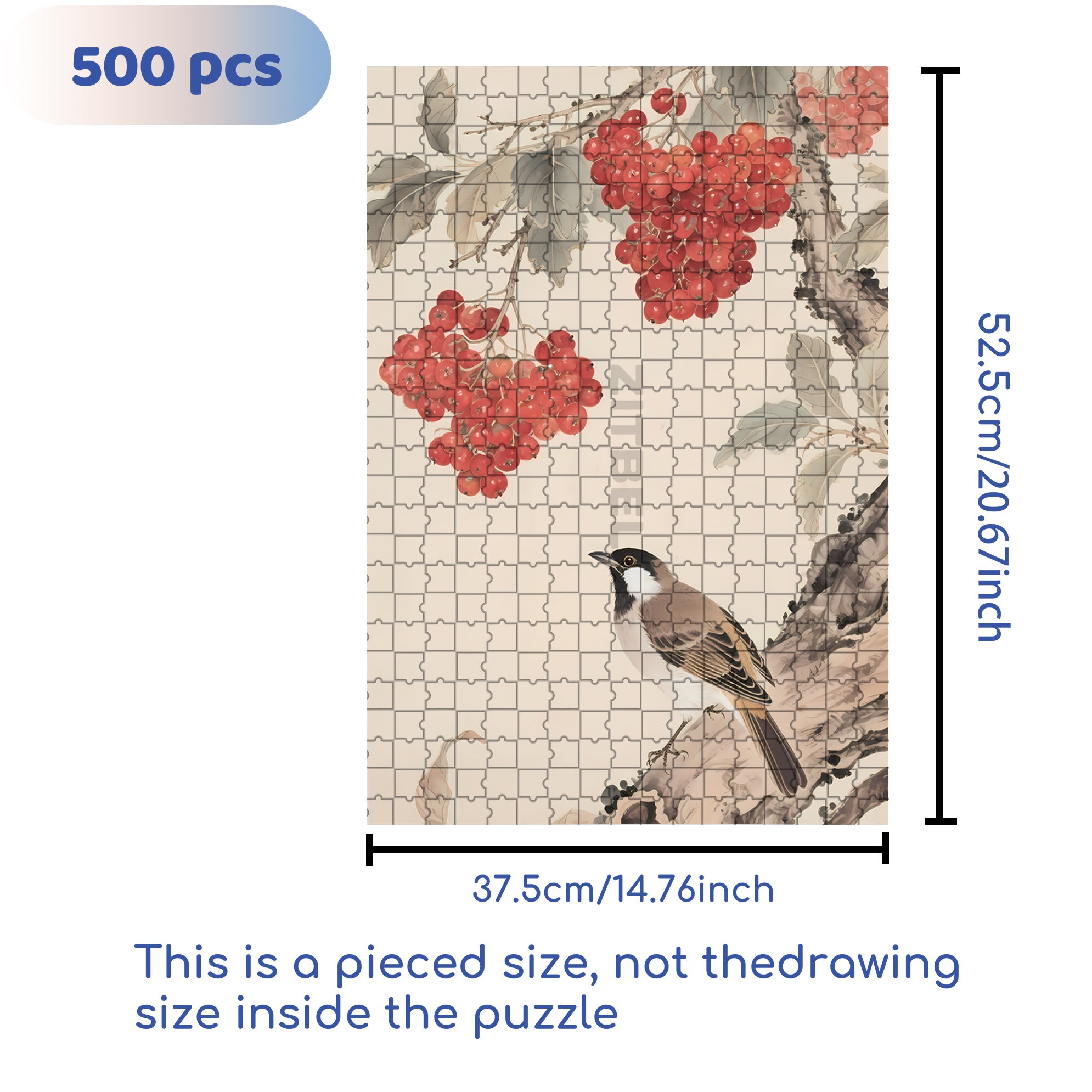 Wood Thrush 500pcs/1000pcs Jigsaw Puzzle, Scratch-Resistant, Interactive Family Game & Brain-Boosting DIY Decor, Perfect for Halloween, Christmas & New Year Gifts, Family Puzzle Game