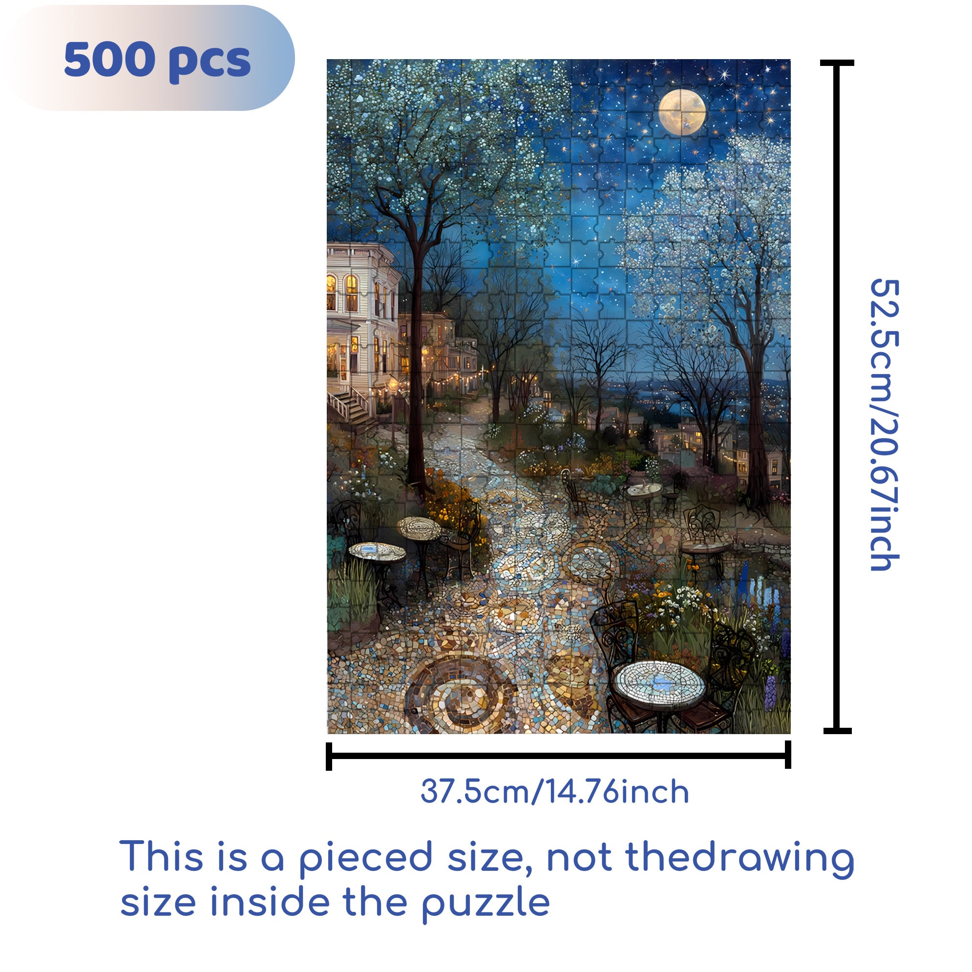 A Glommy Moonlit Night 500pcs/1000pcs Jigsaw Puzzle, Scratch-Resistant, Interactive Family Game & Brain-Boosting DIY Decor, Perfect for Halloween, Christmas & New Year Gifts, Family Puzzle Game