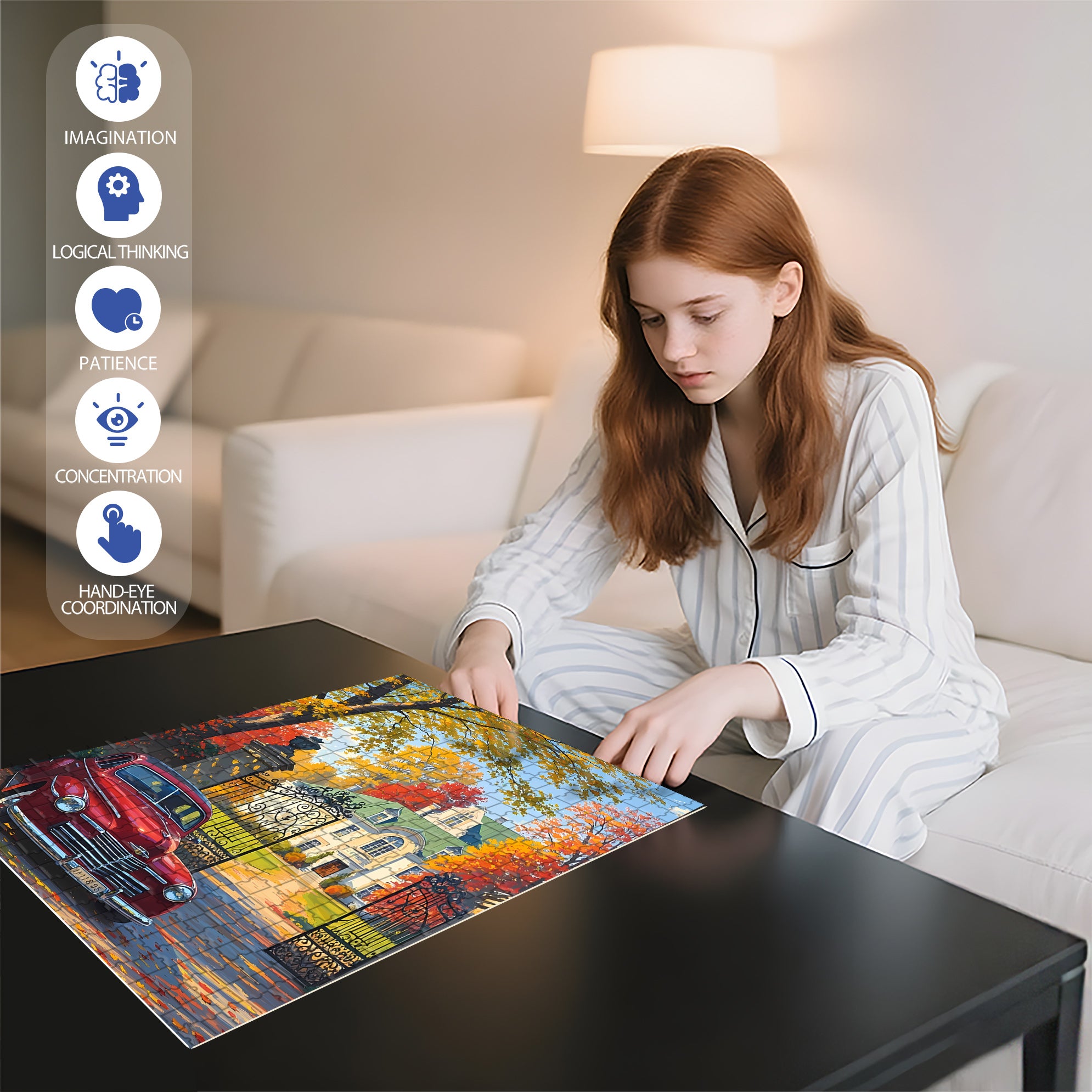 Antique Cars 500pcs/1000pcs Jigsaw Puzzle, Scratch-Resistant, Interactive Family Game & Brain-Boosting DIY Decor, Perfect for Halloween, Christmas & New Year Gifts, Family Puzzle Game