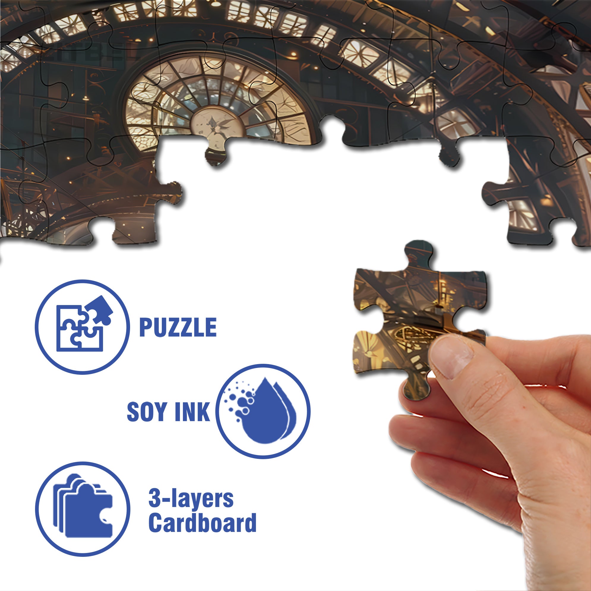 Arrival Of A Train 500pcs/1000pcs Jigsaw Puzzle, Scratch-Resistant, Interactive Family Game & Brain-Boosting DIY Decor, Perfect for Halloween, Christmas & New Year Gifts, Family Puzzle Game