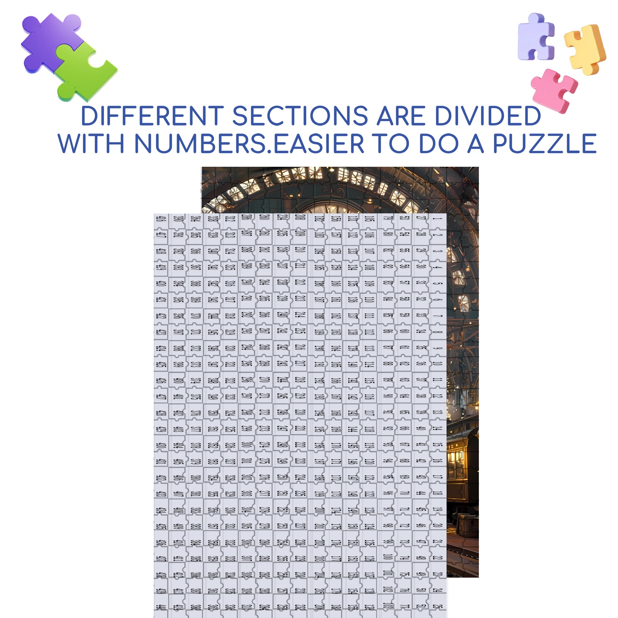 Arrival Of A Train 500pcs/1000pcs Jigsaw Puzzle, Scratch-Resistant, Interactive Family Game & Brain-Boosting DIY Decor, Perfect for Halloween, Christmas & New Year Gifts, Family Puzzle Game