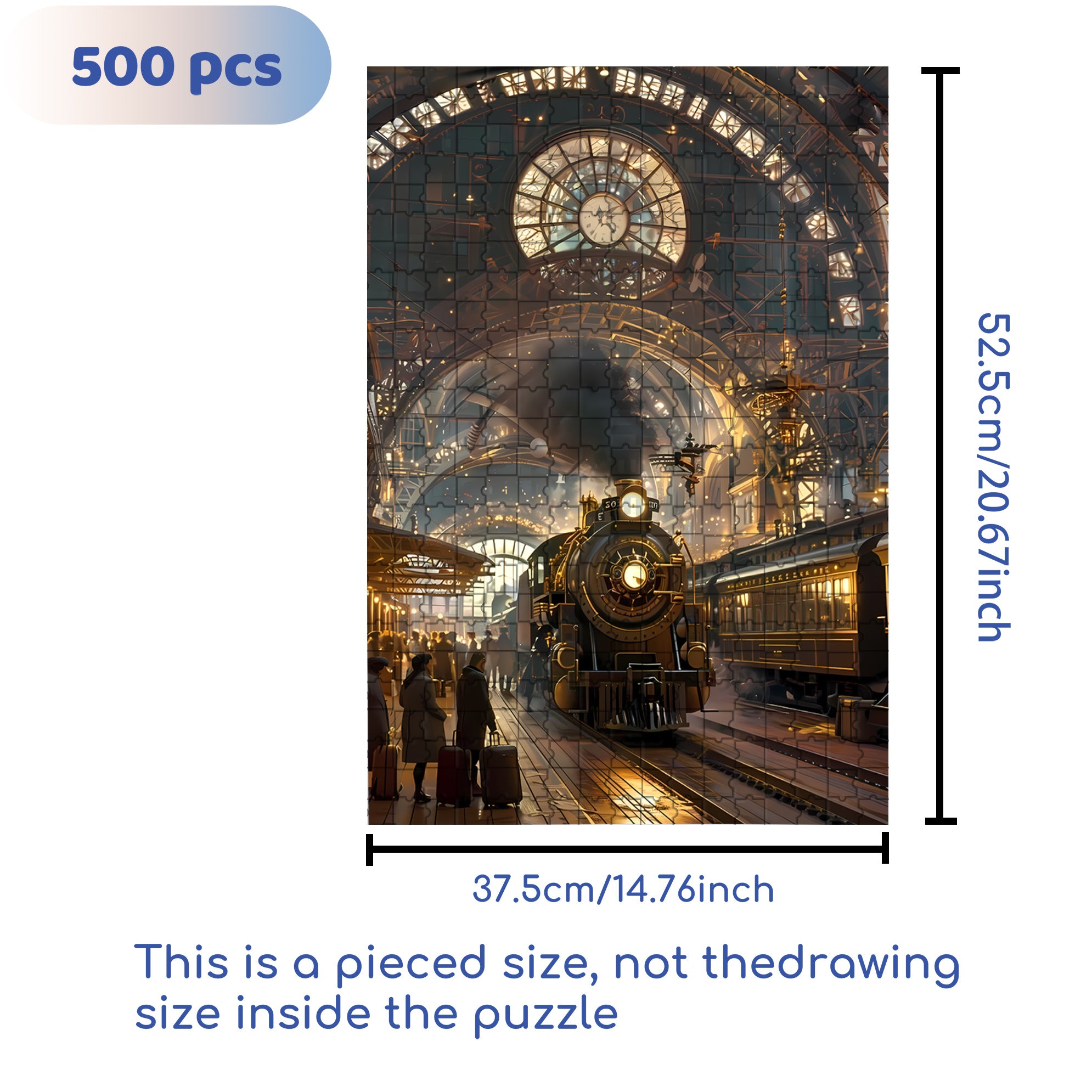 Arrival Of A Train 500pcs/1000pcs Jigsaw Puzzle, Scratch-Resistant, Interactive Family Game & Brain-Boosting DIY Decor, Perfect for Halloween, Christmas & New Year Gifts, Family Puzzle Game
