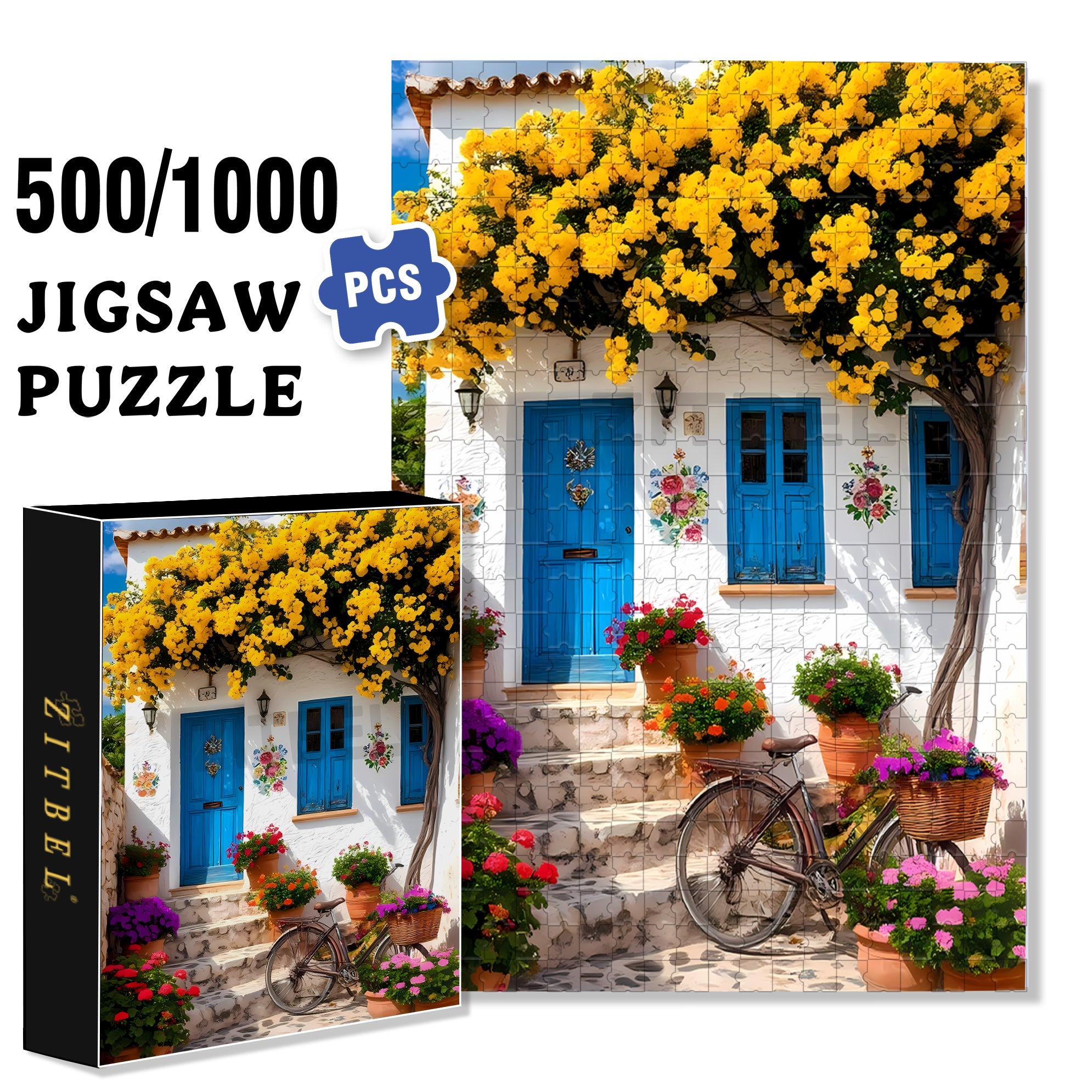 Beautiful Spring 500pcs/1000pcs Jigsaw Puzzle, Scratch-Resistant, Interactive Family Game & Brain-Boosting DIY Decor, Perfect for Halloween, Christmas & New Year Gifts, Family Puzzle Game