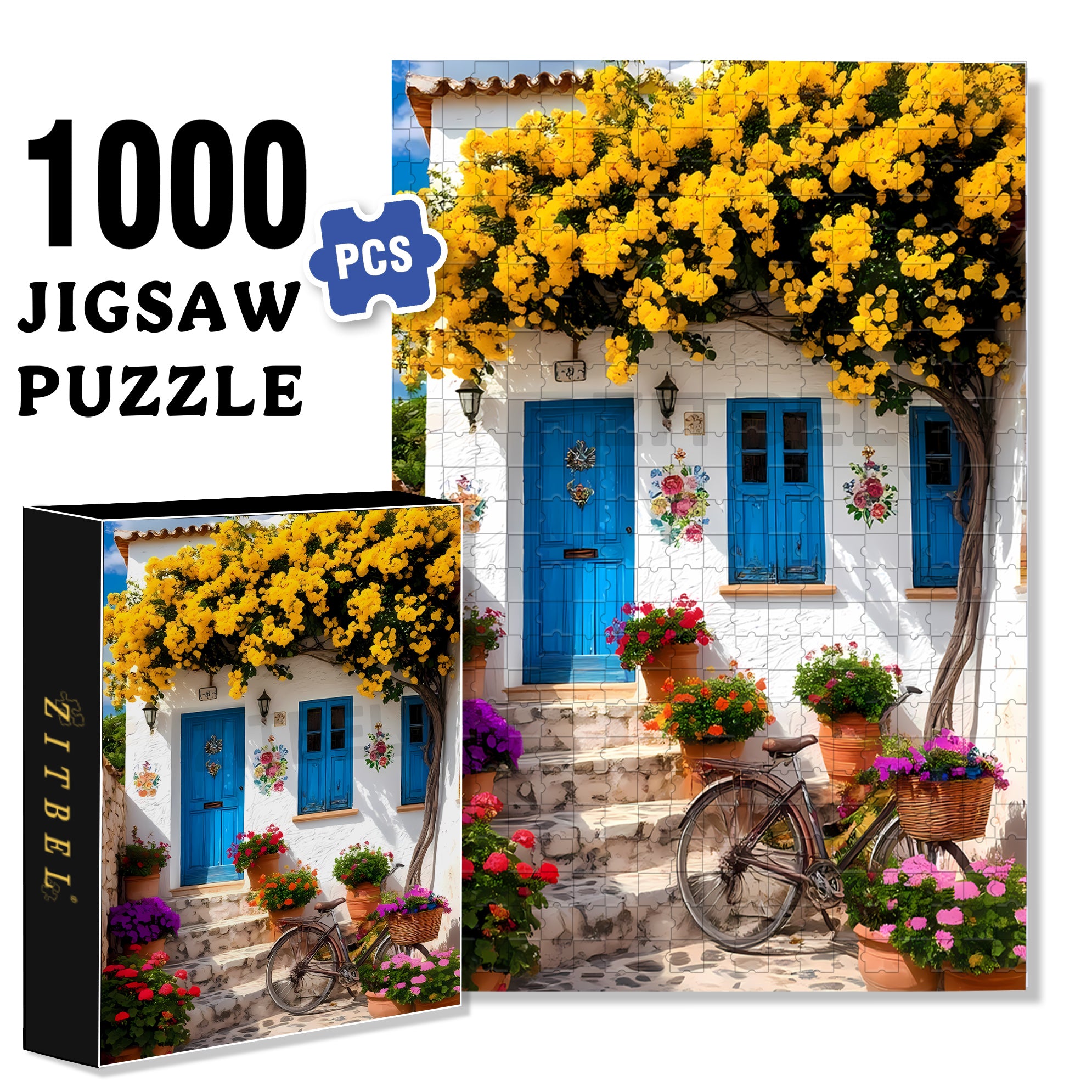 Beautiful Spring 500pcs/1000pcs Jigsaw Puzzle, Scratch-Resistant, Interactive Family Game & Brain-Boosting DIY Decor, Perfect for Halloween, Christmas & New Year Gifts, Family Puzzle Game