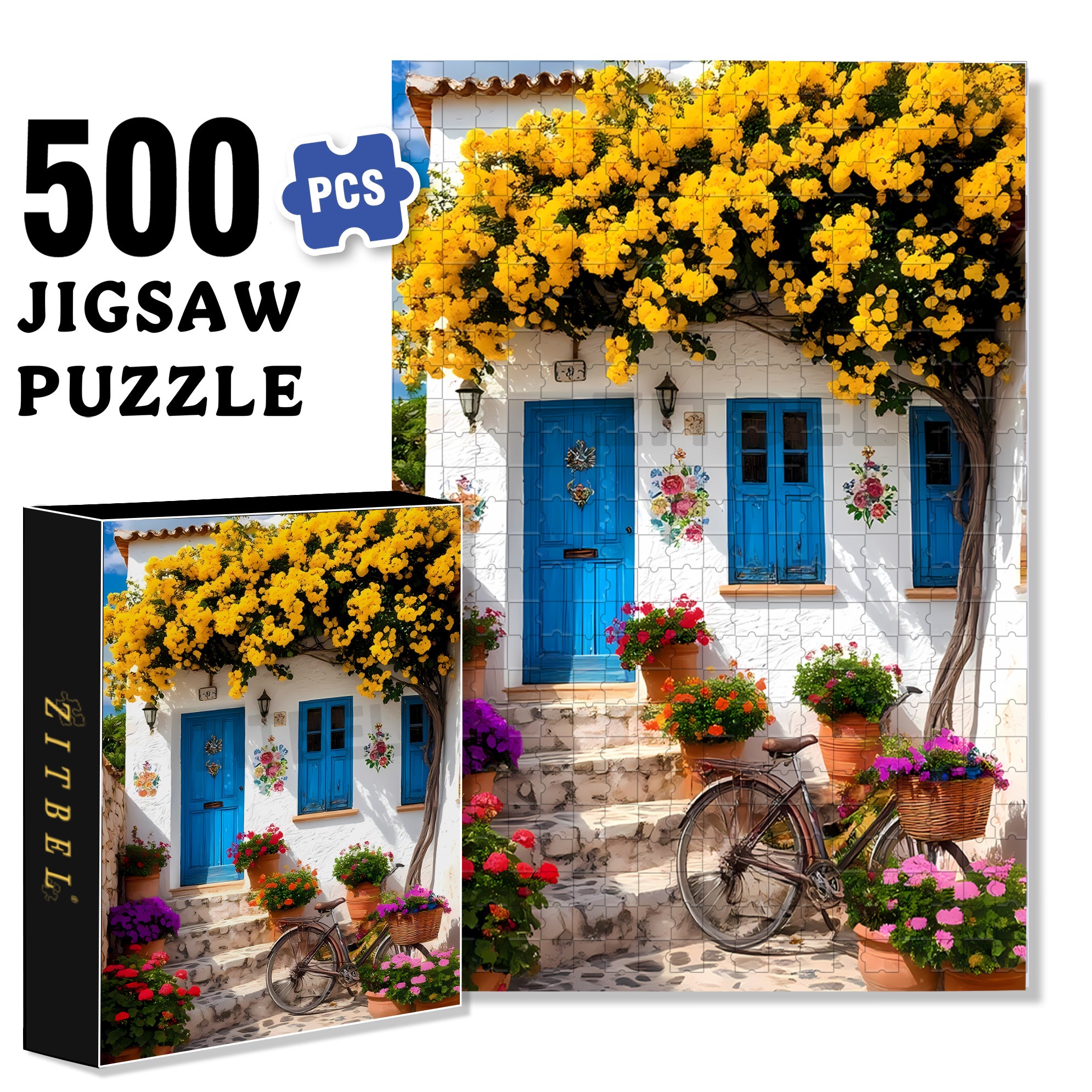 Beautiful Spring 500pcs/1000pcs Jigsaw Puzzle, Scratch-Resistant, Interactive Family Game & Brain-Boosting DIY Decor, Perfect for Halloween, Christmas & New Year Gifts, Family Puzzle Game