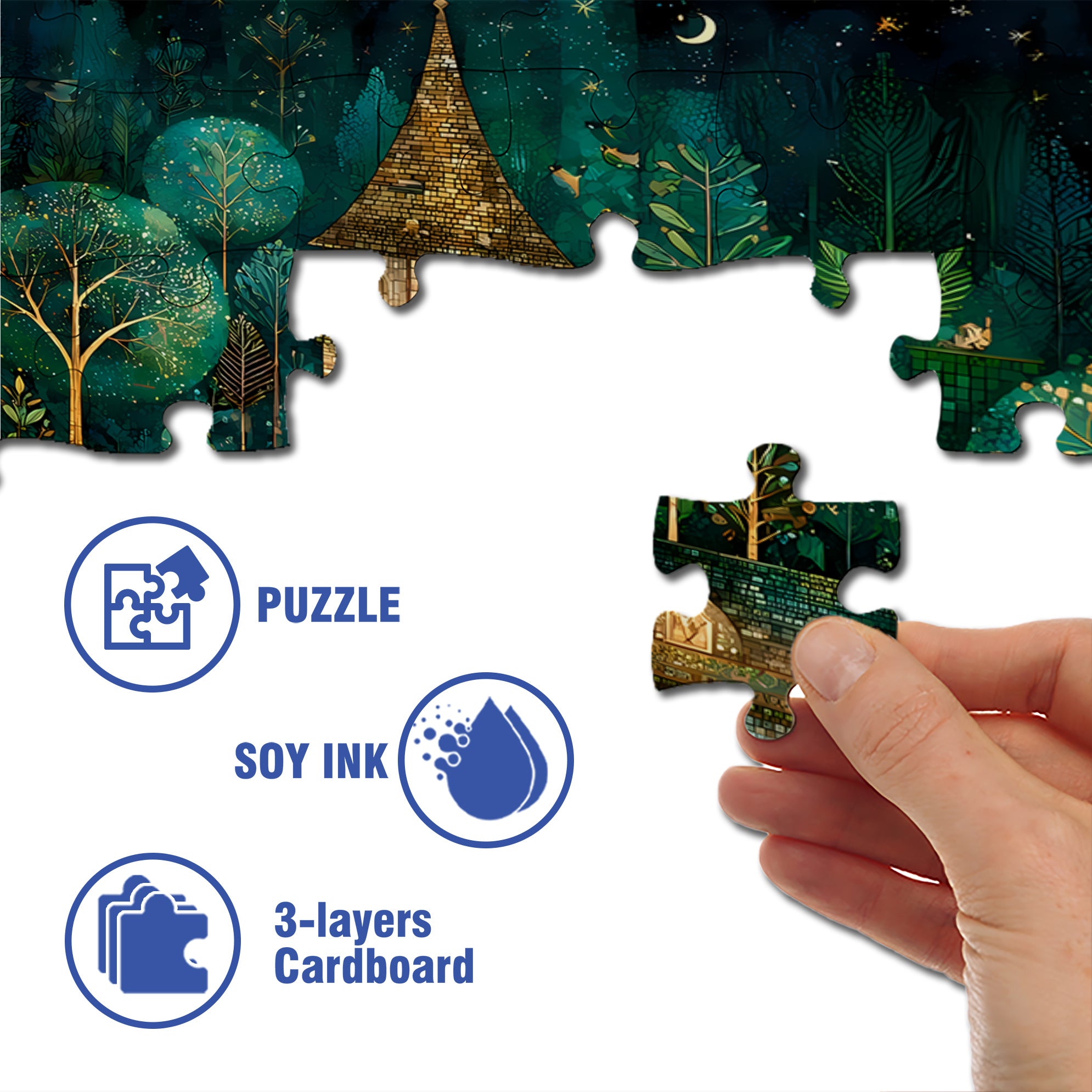 Bell Tower 500pcs/1000pcs Jigsaw Puzzle, Scratch-Resistant, Interactive Family Game & Brain-Boosting DIY Decor, Perfect for Halloween, Christmas & New Year Gifts, Family Puzzle Game