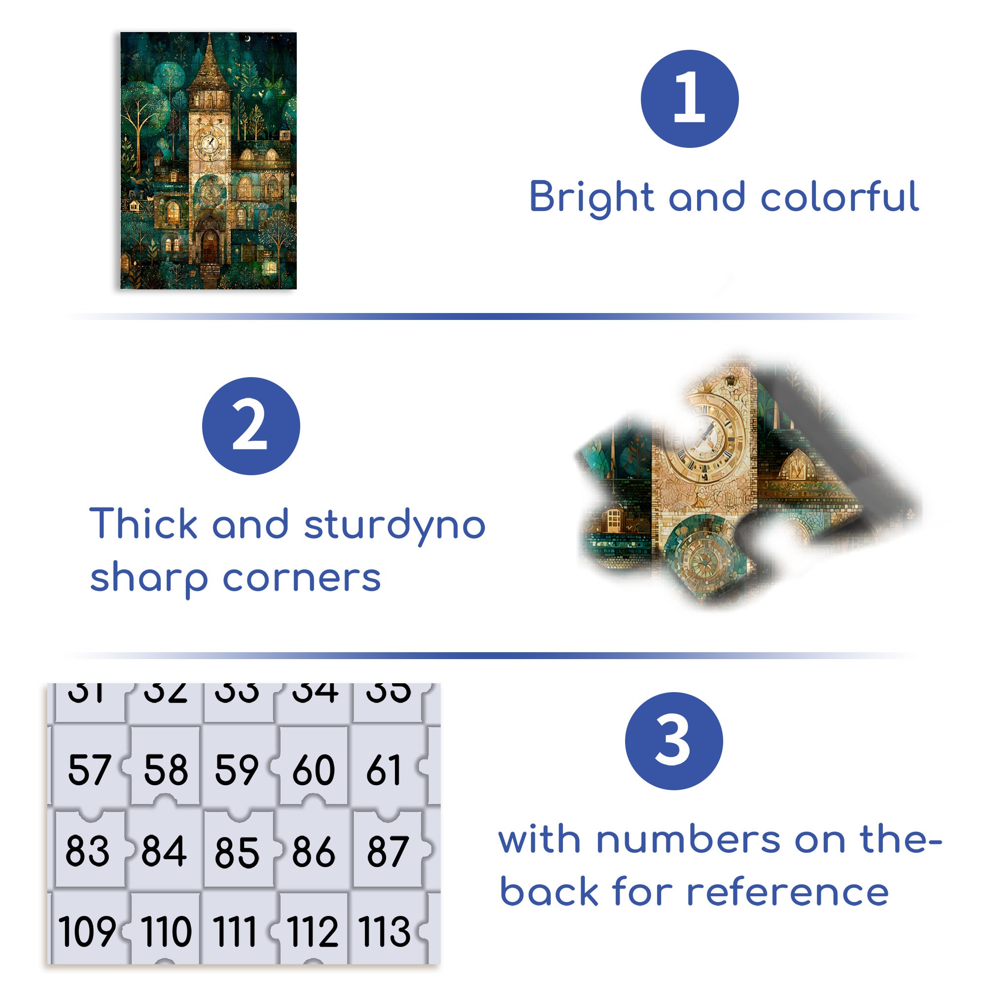 Bell Tower 500pcs/1000pcs Jigsaw Puzzle, Scratch-Resistant, Interactive Family Game & Brain-Boosting DIY Decor, Perfect for Halloween, Christmas & New Year Gifts, Family Puzzle Game